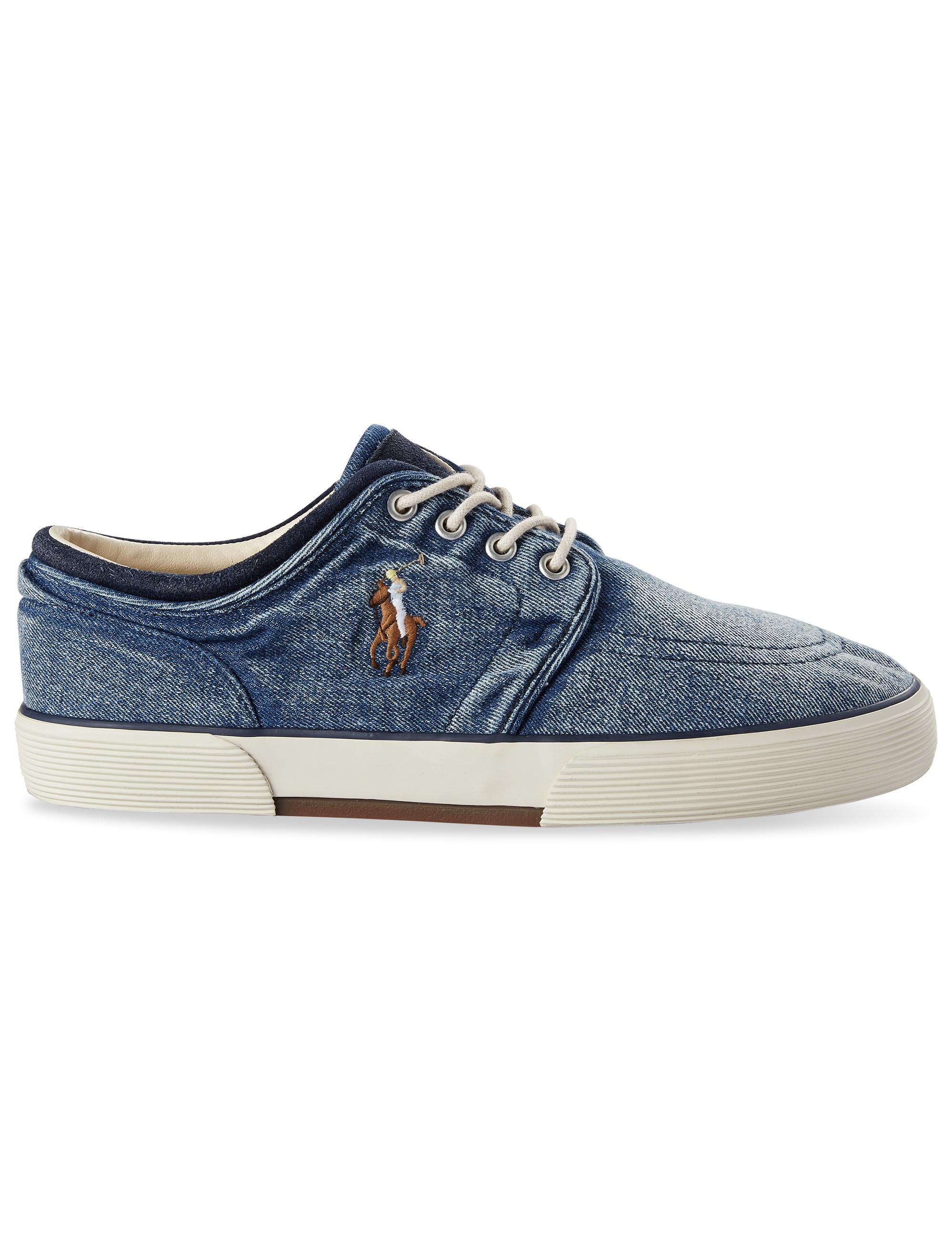 Polo Ralph Lauren Big & Tall Washed Denim Faxon Shoes in Blue for Men | Lyst