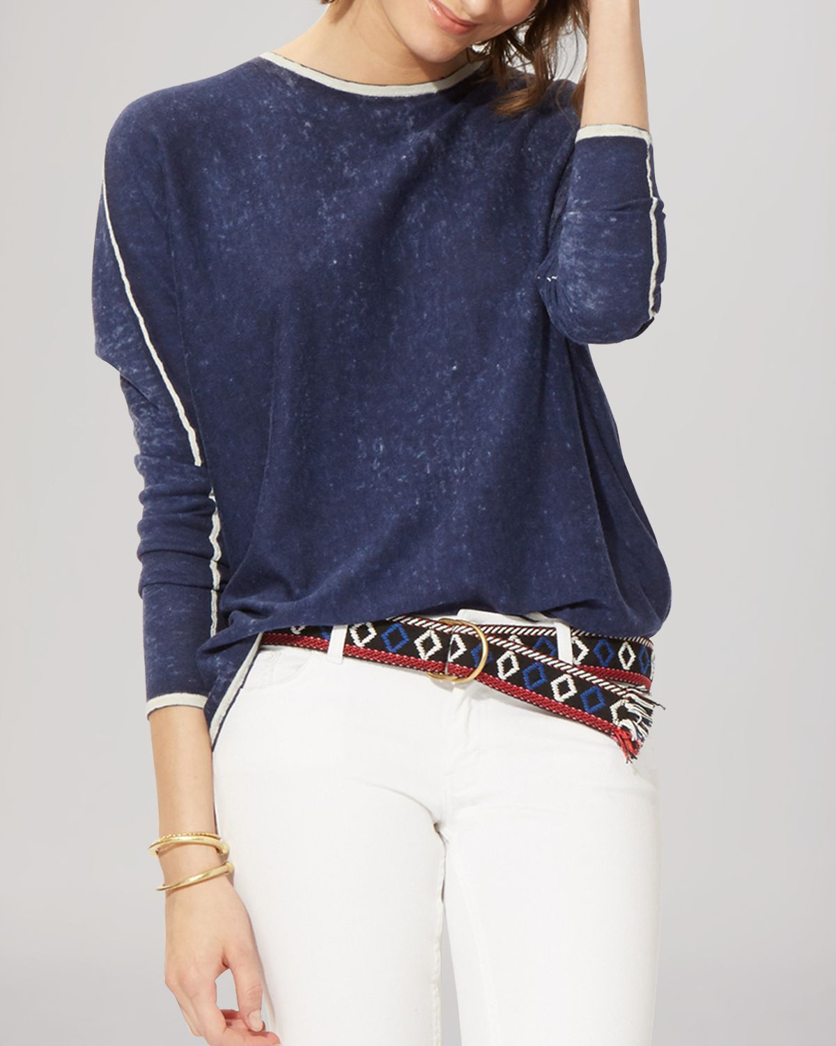 Maje Sweater - Faded Pullover in Blue (Bleu) | Lyst