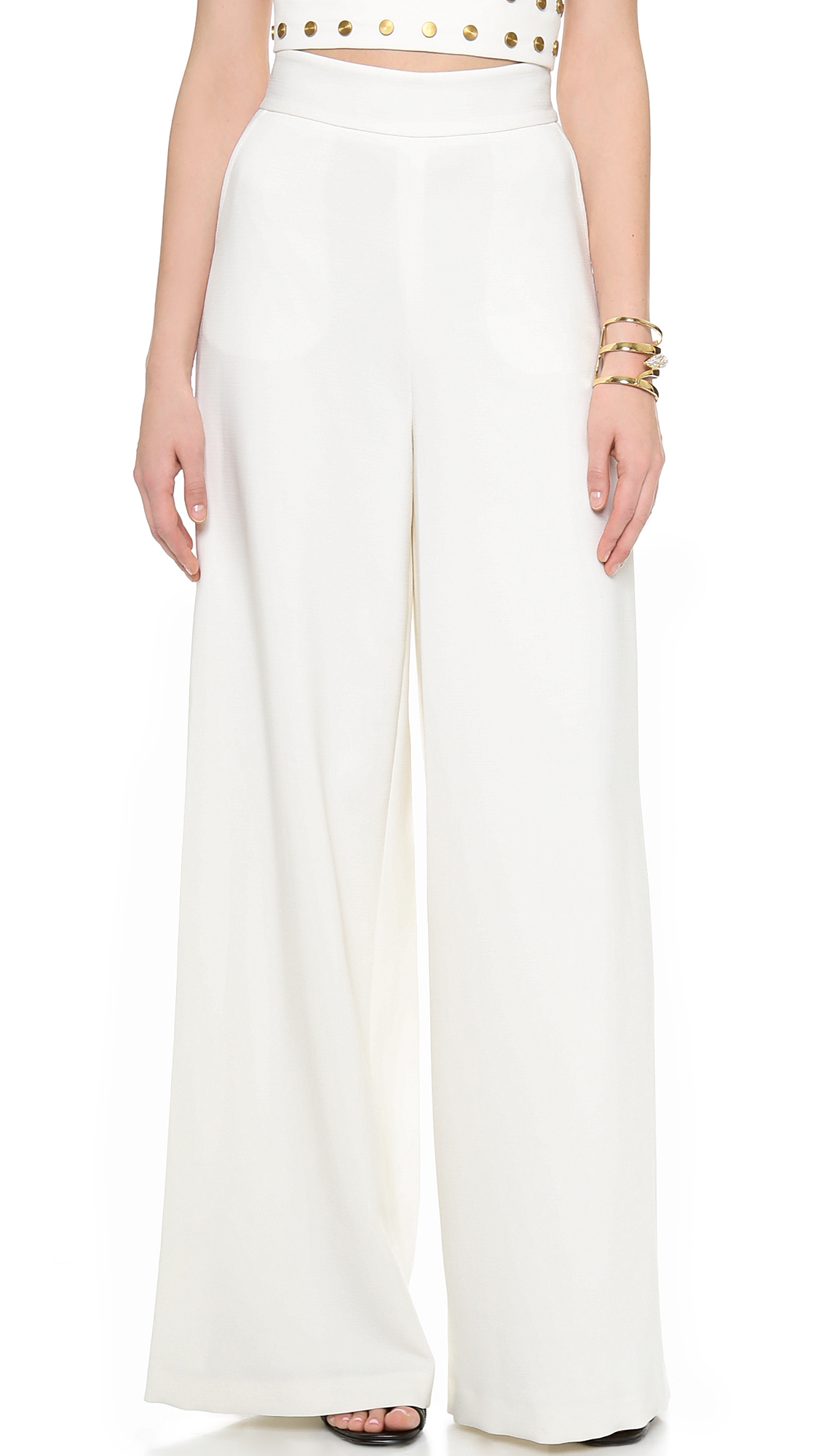 Rachel Zoe Smith High Waisted Pants in White | Lyst