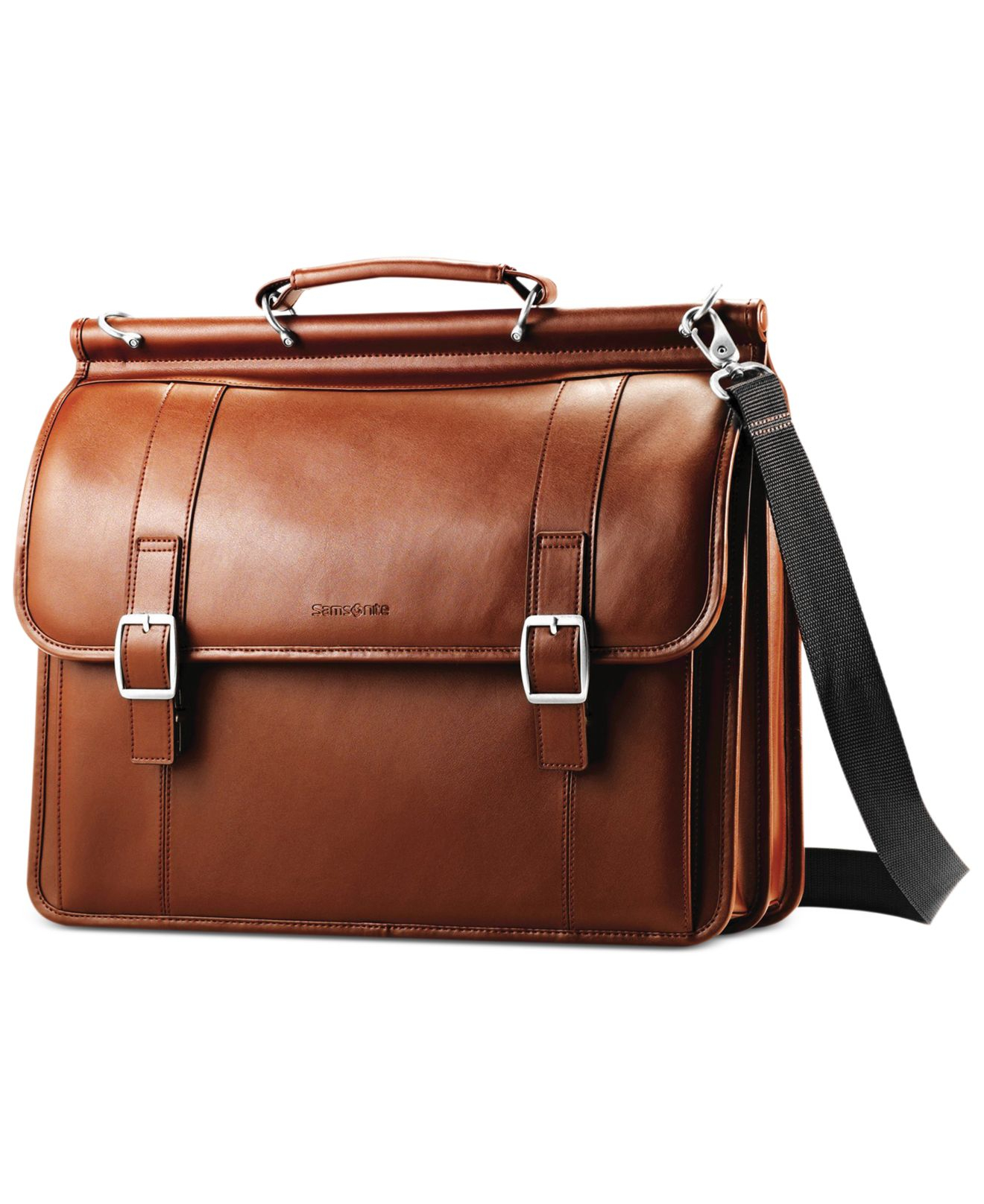 Samsonite Leather Dowel Flapover Laptop Briefcase in Brown for Men - Lyst