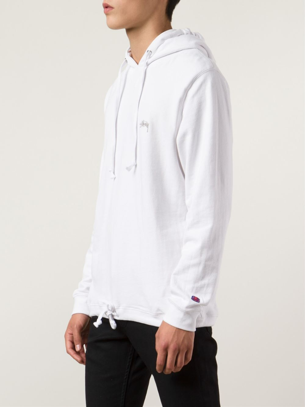 white drawstring hoodie