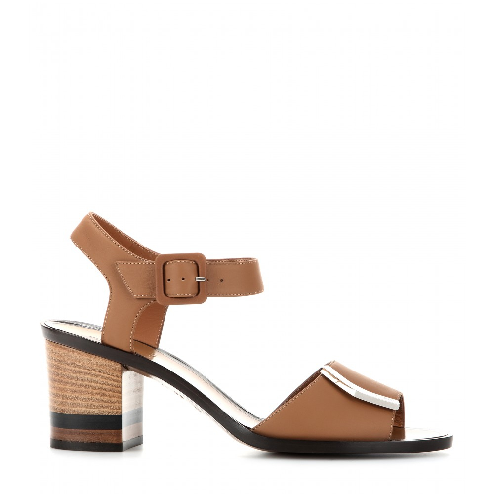 block heel leather sandals
