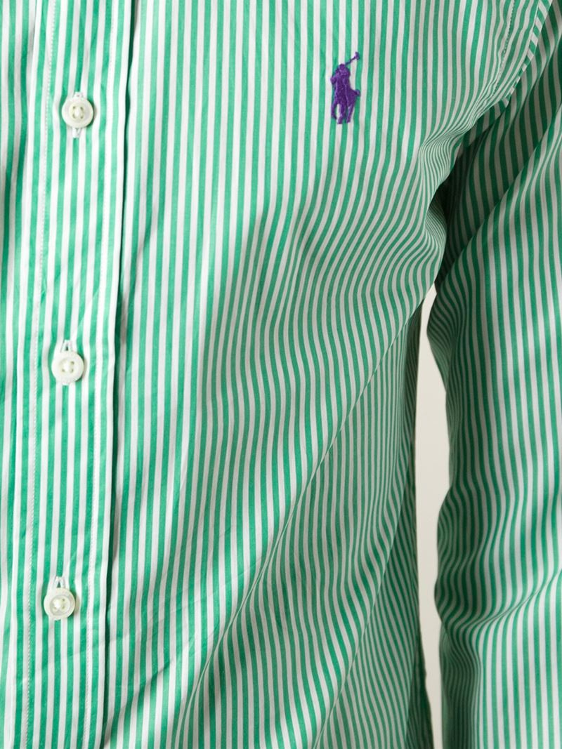 green and white striped ralph lauren shirt