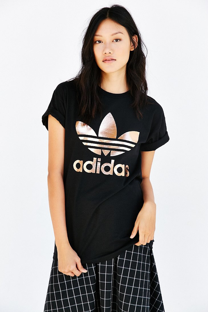 adidas Originals Double Logo Cotton T-Shirt in Black | Lyst