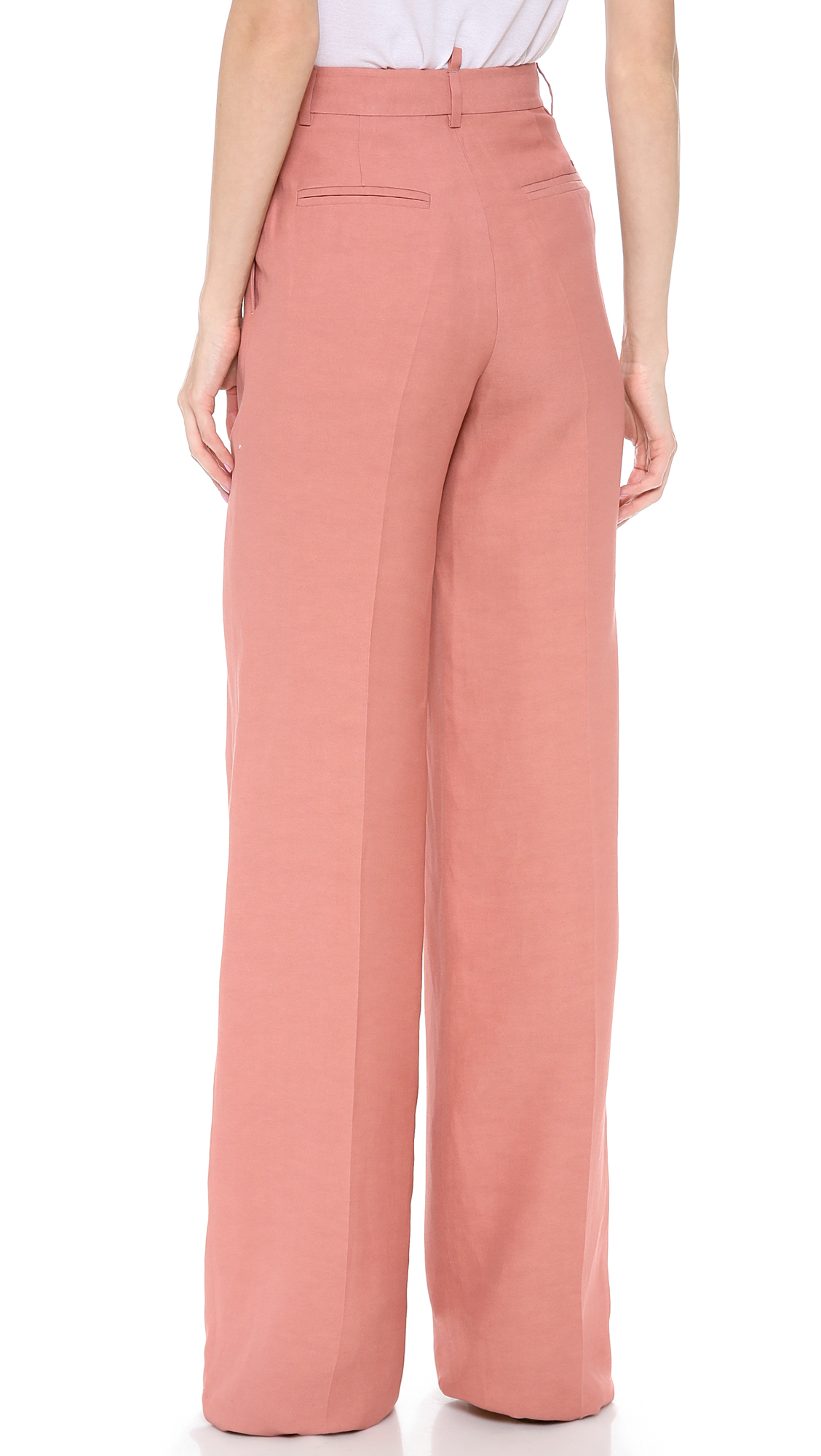 DSquared² High Waist Wide Pants in Antique Pink (Pink) - Lyst