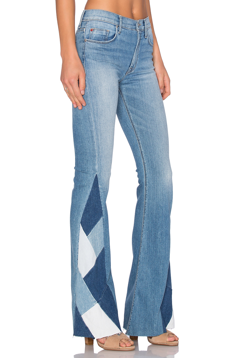 patchwork blue jeans