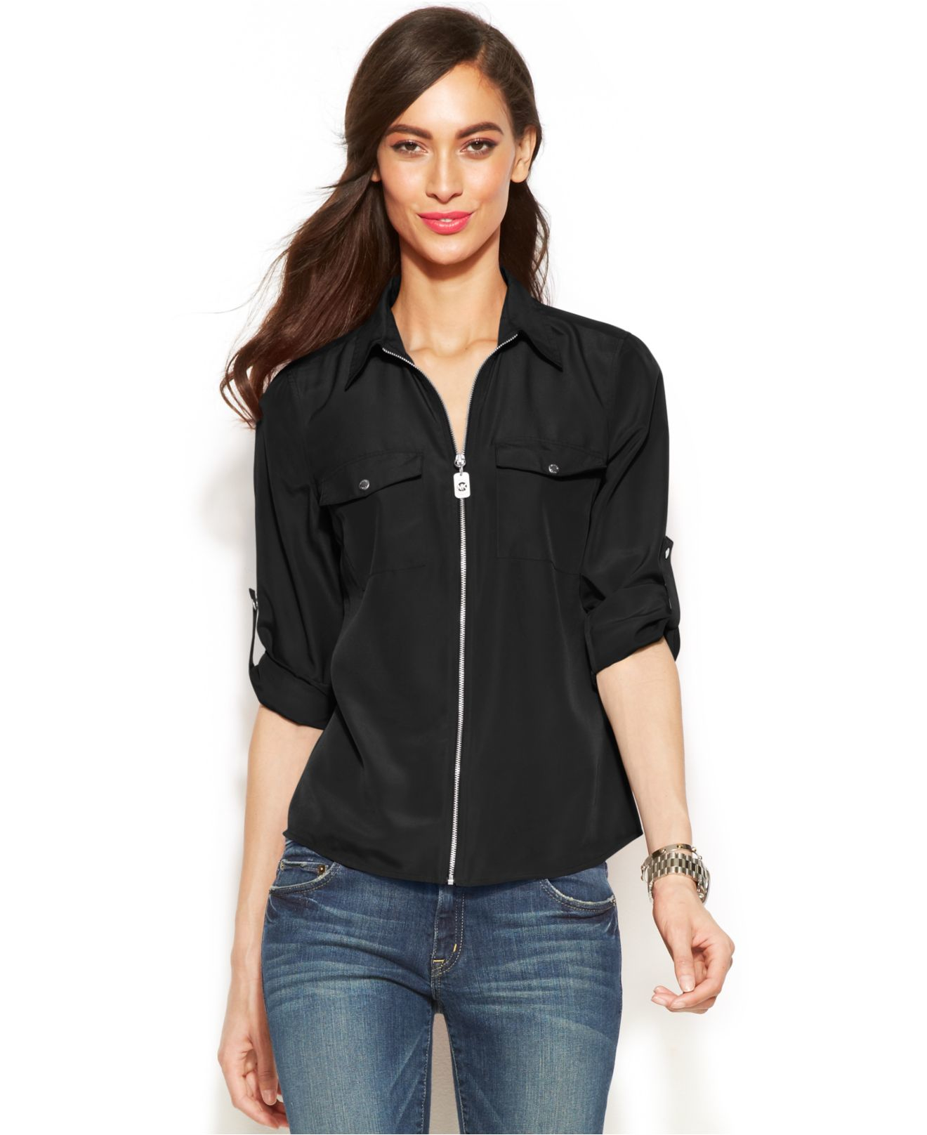 michael kors zipper shirt