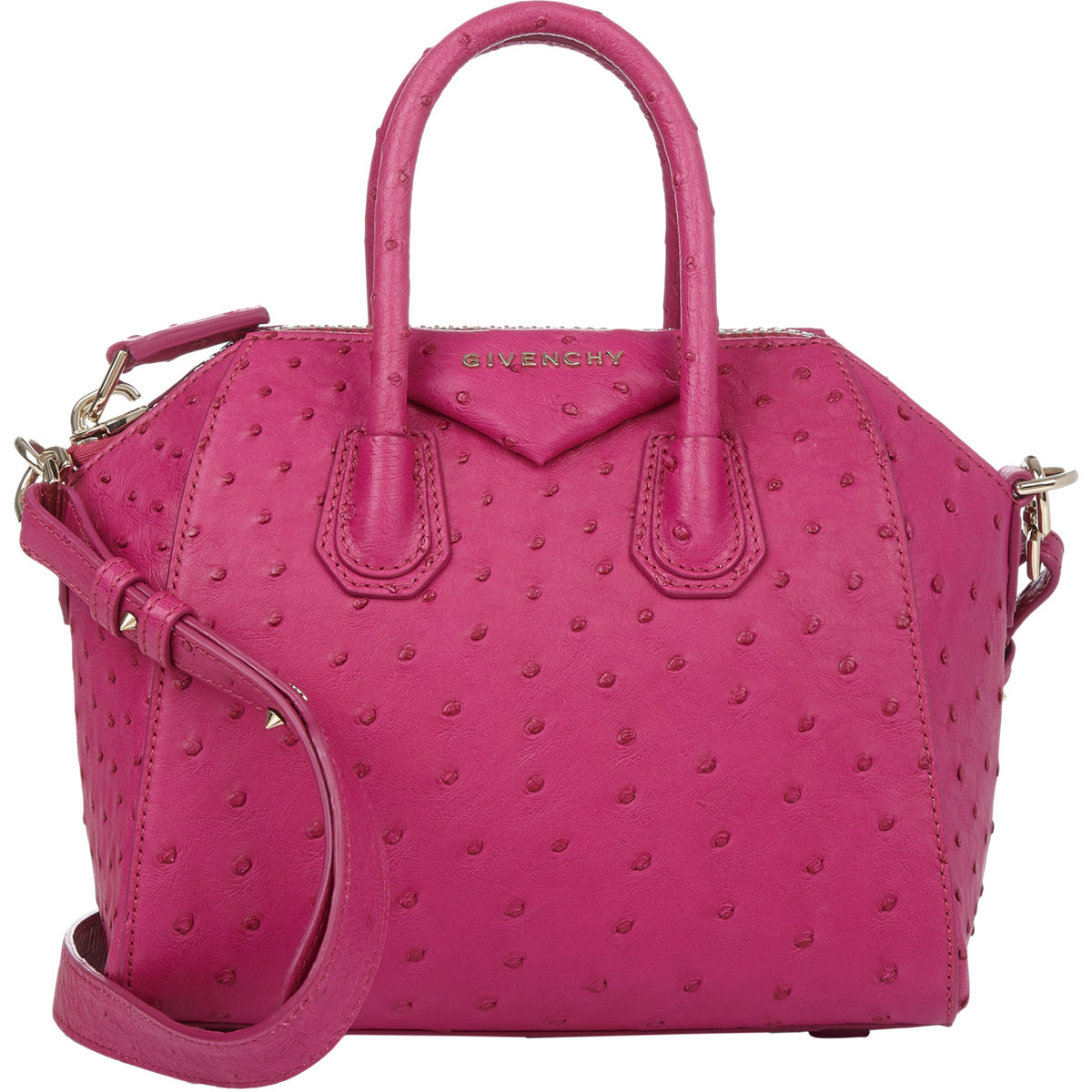 Women S Pink Ostrich Mini Antigona Duffel