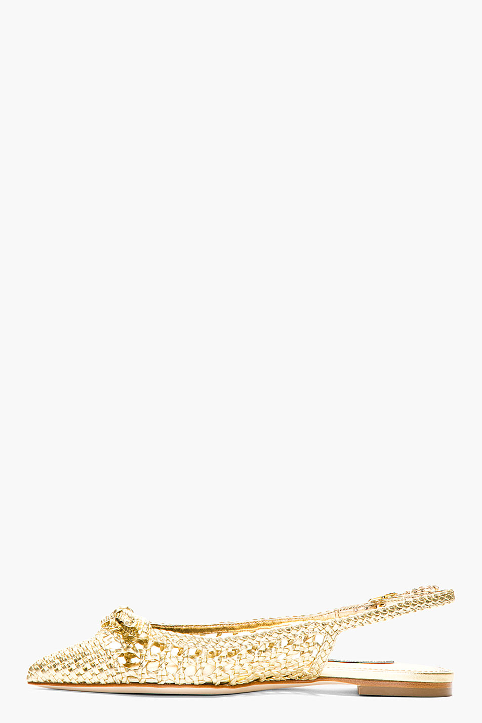 gold slingback flats