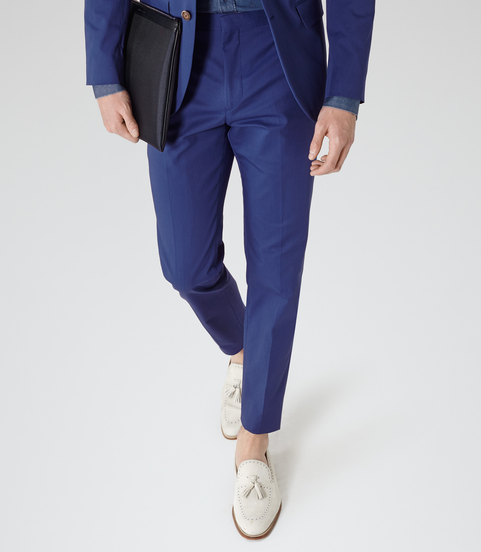 Reiss Shannon T Slim-Fit Tailored Trousers in Blue for Men - Lyst