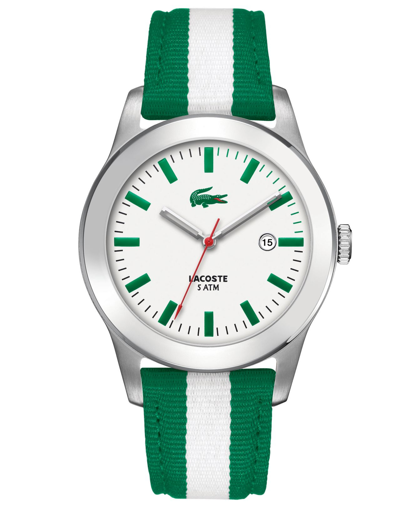 billet Uanset hvilken Læs Lacoste Men's Advantage Green And White Leather Strap Watch 42mm 2010501  for Men | Lyst