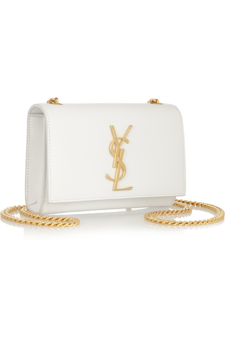 Saint Laurent Monogramme Texturedleather Shoulder Bag in White Lyst