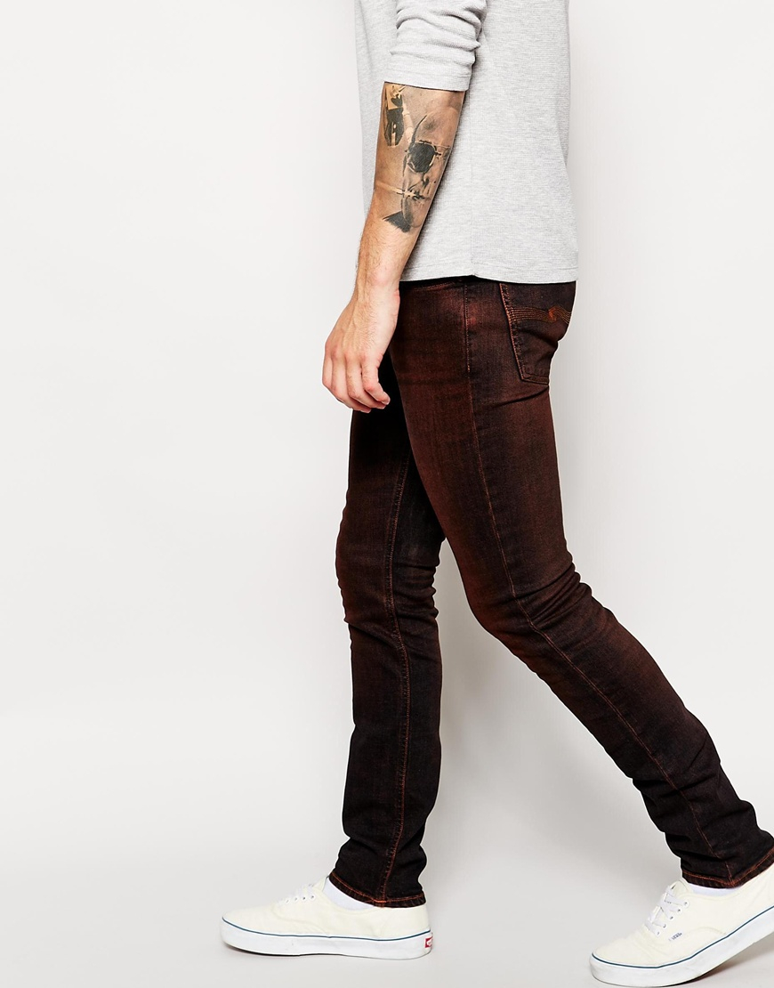 Nudie Jeans High Kai Skinny Fit Electric Red Dark Wash for Men | Lyst