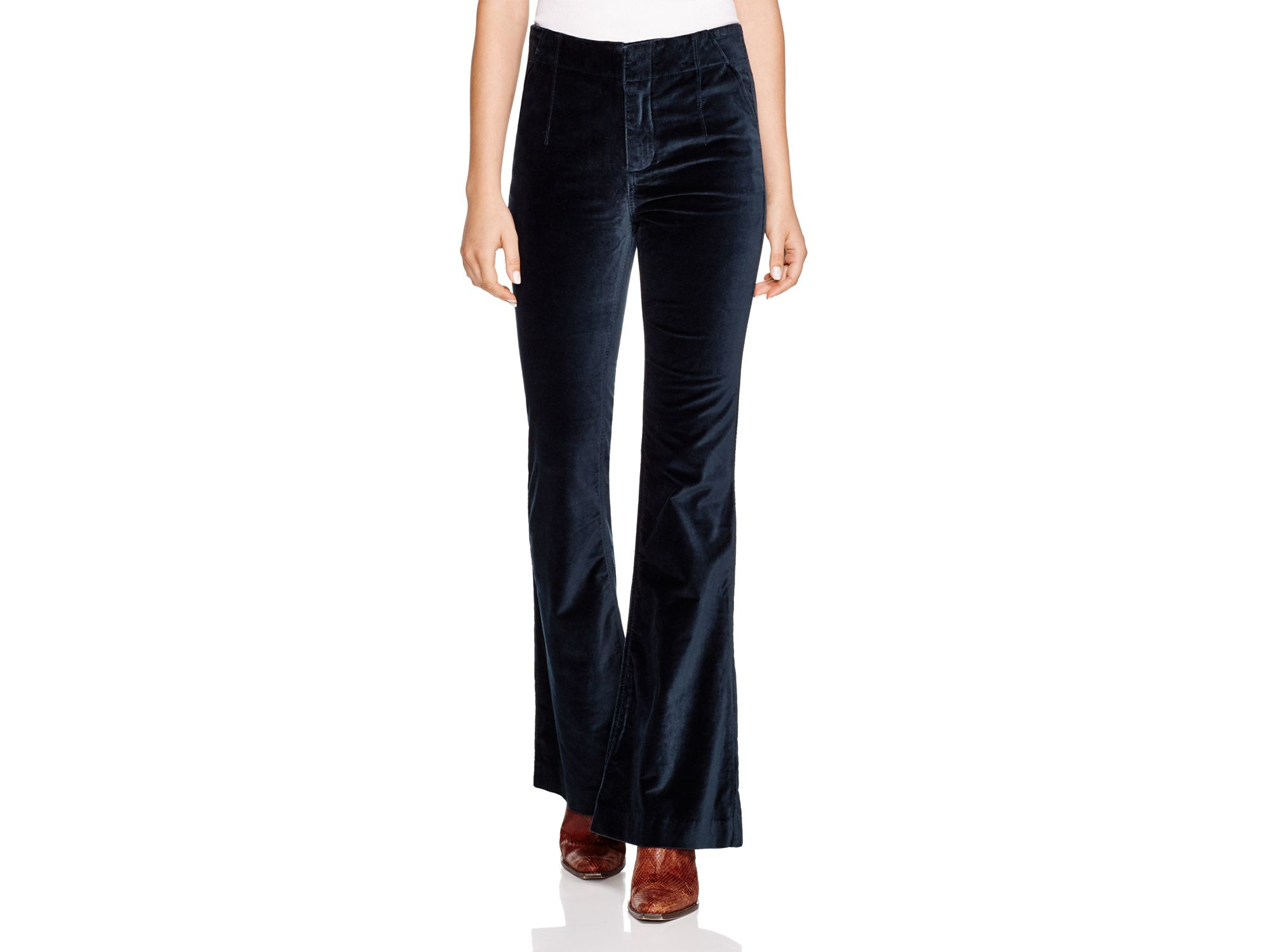 green velvet flare pants