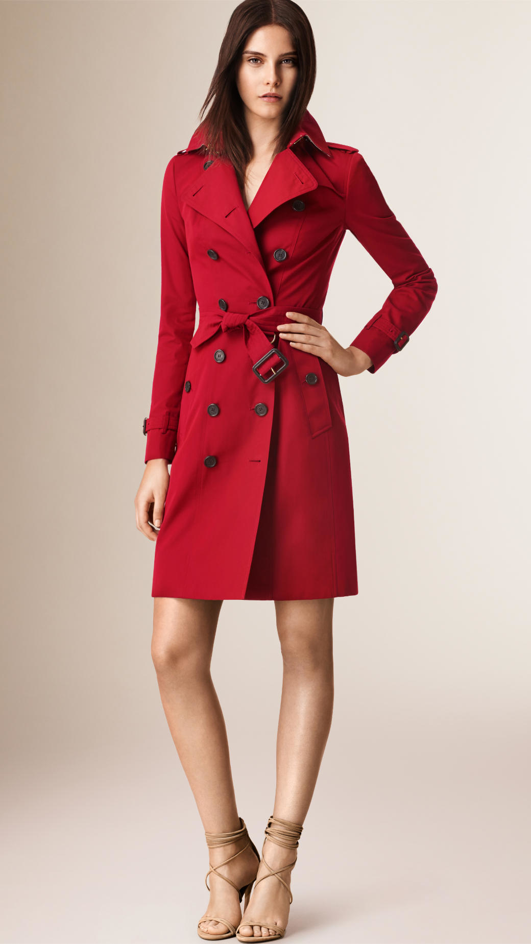 Burberry The Sandringham - Mid-length Heritage Trench Coat in Red ...