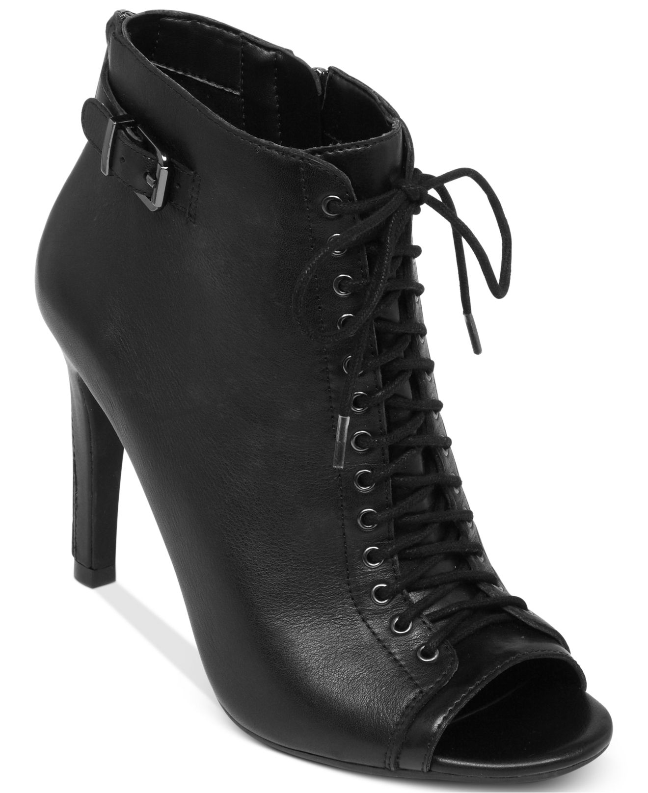 Jessica Simpson Erlene Lace Up Booties in Black - Lyst
