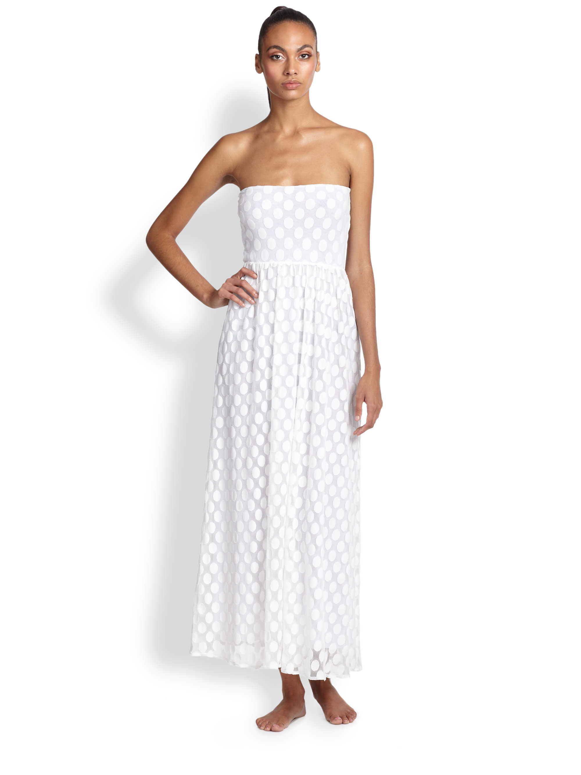 white bandeau maxi dress