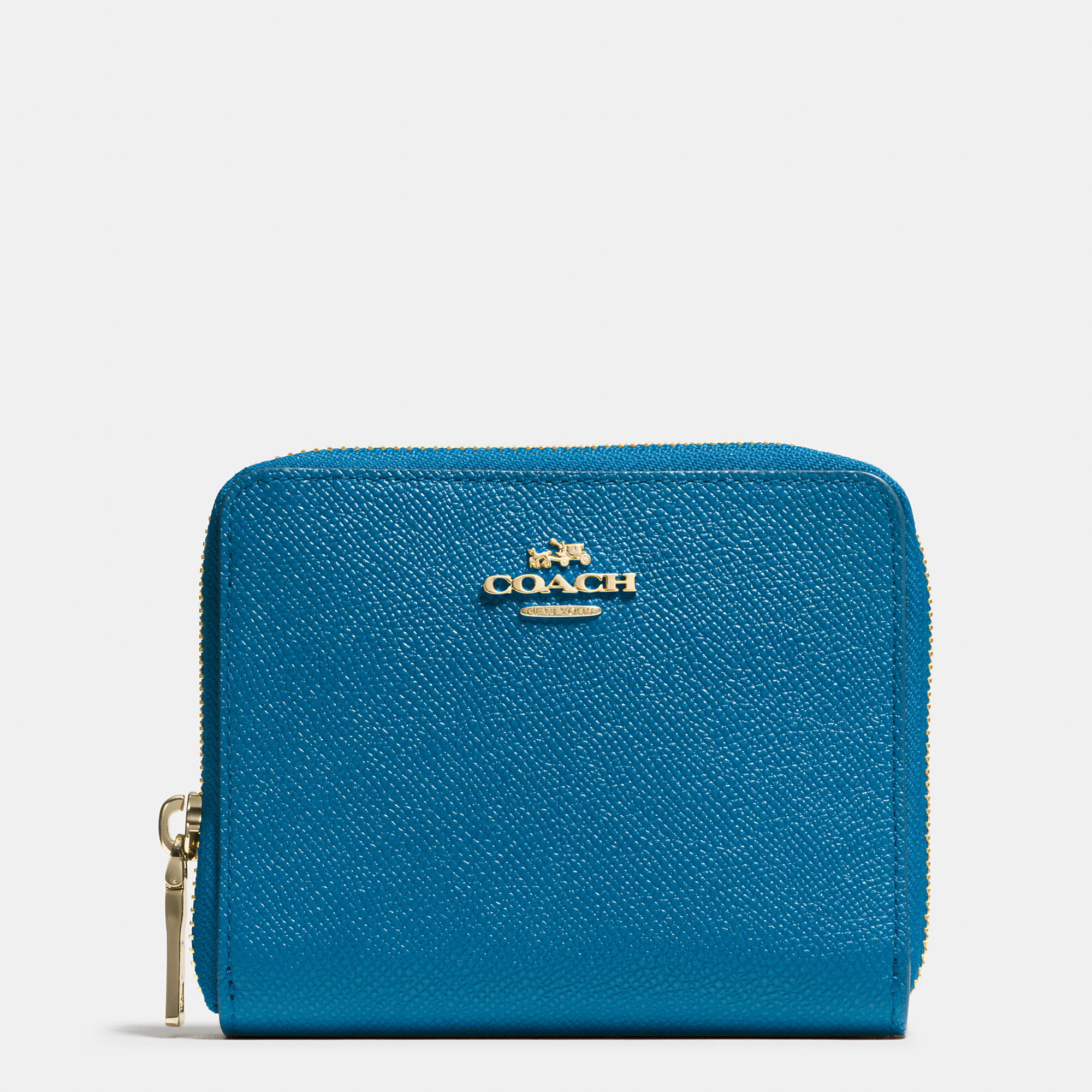 Lyst - Coach Medium Continental Wallet In Crossgrain Leather in Blue