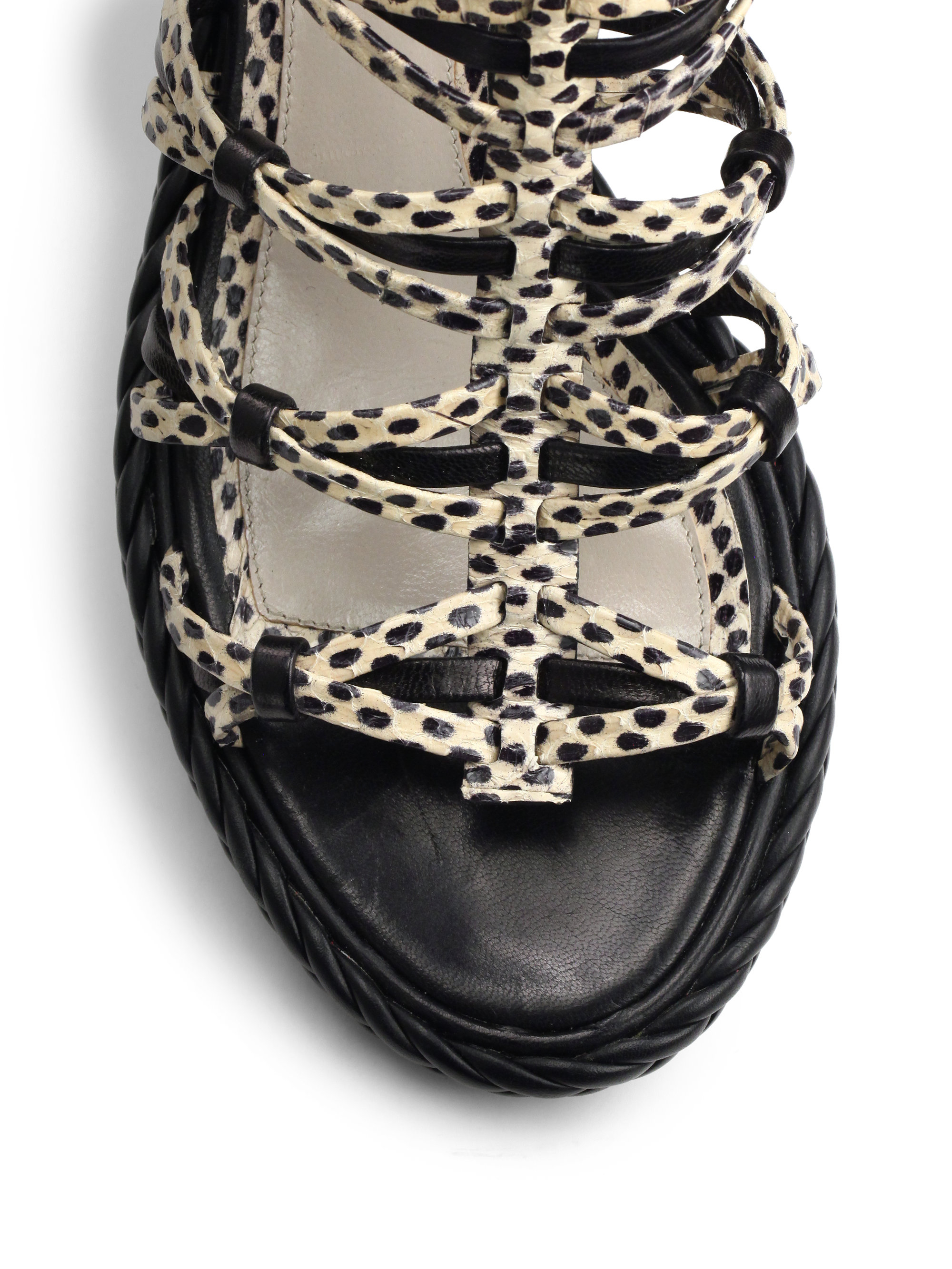 Lyst - Jason Wu Strappy Snakeskin Leather Braided Sandals