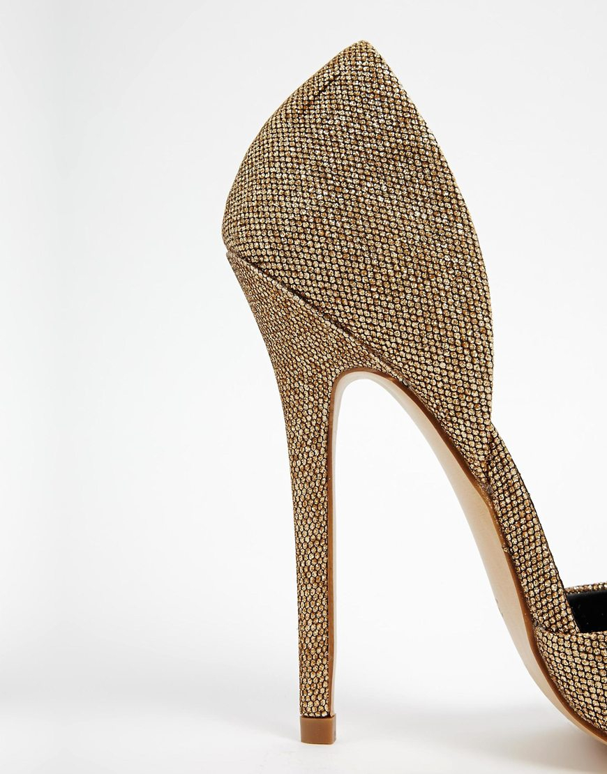 carvela gold heels