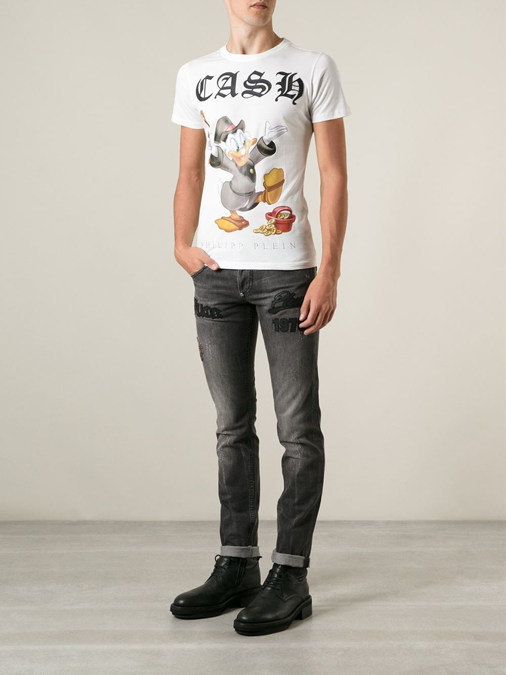Verslaafde fenomeen Detector Philipp Plein Donald Duck Print T-Shirt in White for Men | Lyst
