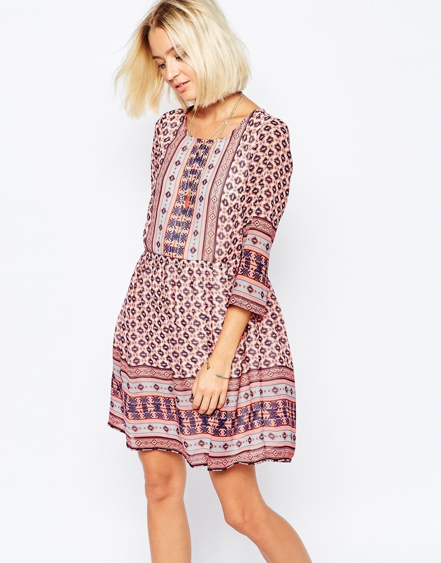 printed smock dress