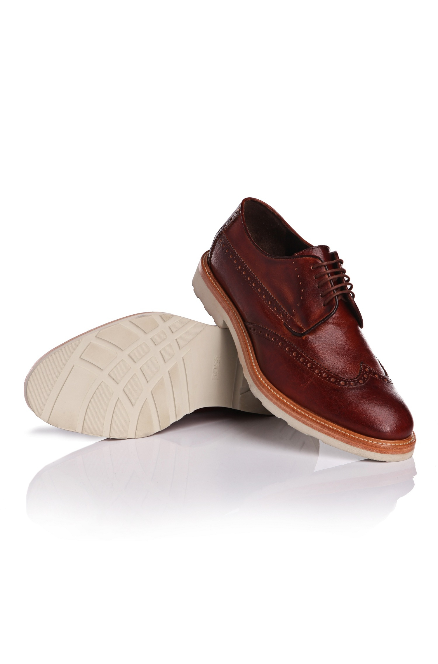 BOSS Orange Lace-Up Shoes 'Urdes' In Leather in Dark Brown (Brown) for Men  - Lyst