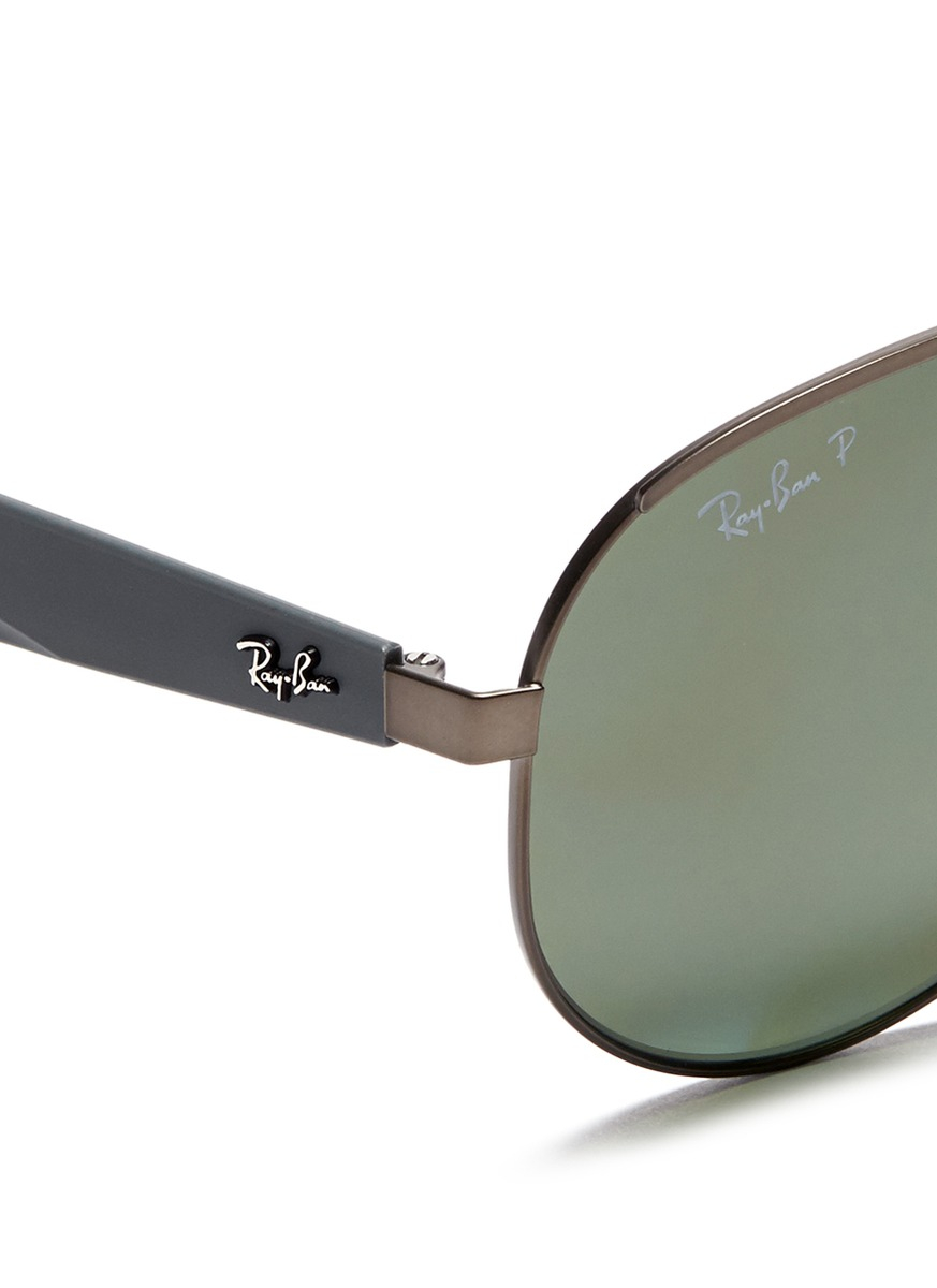 Ray-Ban Titanium Frame Plastic Temple Aviator Sunglasses