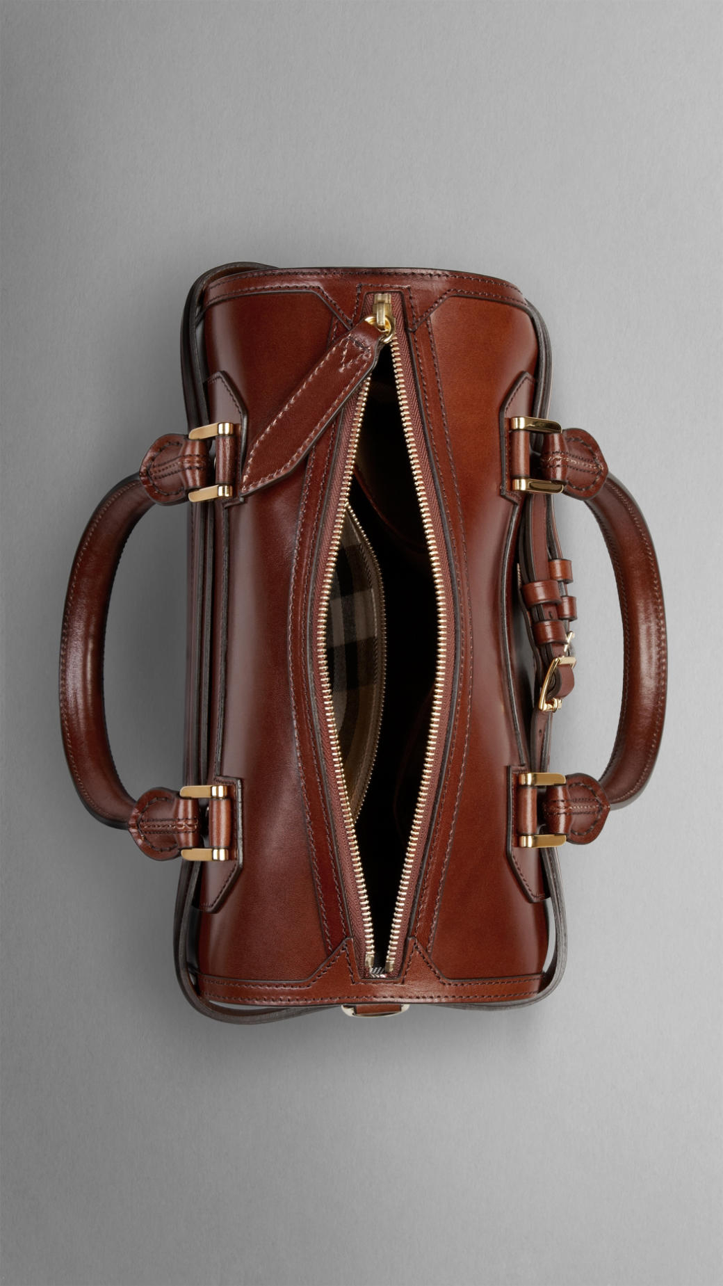 Burberry Medium Bridle Leather Bowling Bag in Brown (dark tan) Lyst