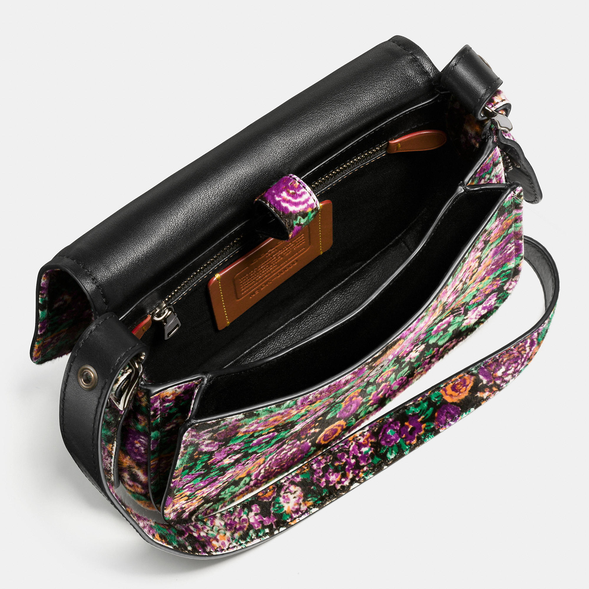 COACH Fur '23' Flower Print Genuine Calf Hair Saddle Bag Lyst