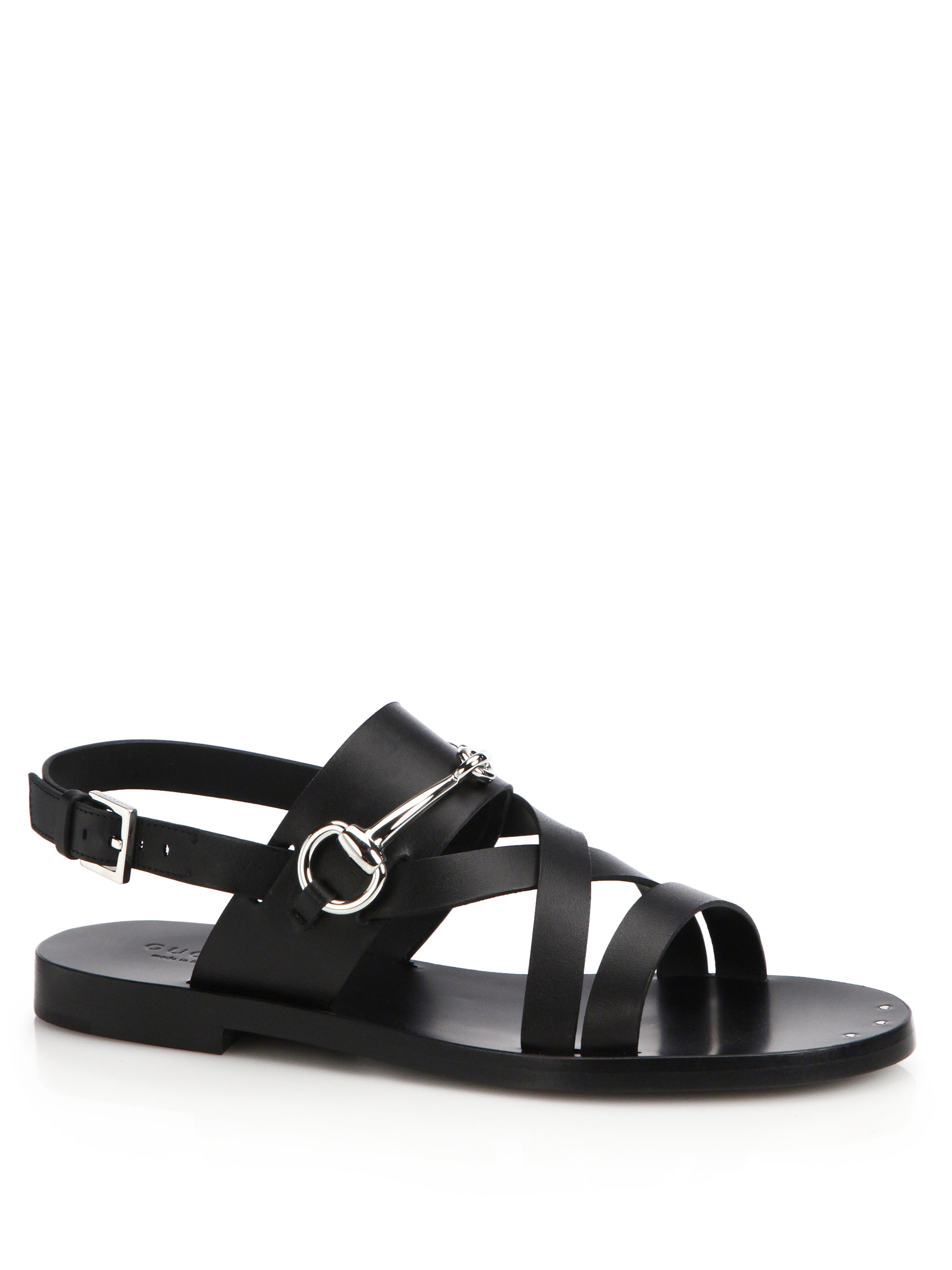 Gucci Juliette Strappy Flat Sandals in Black