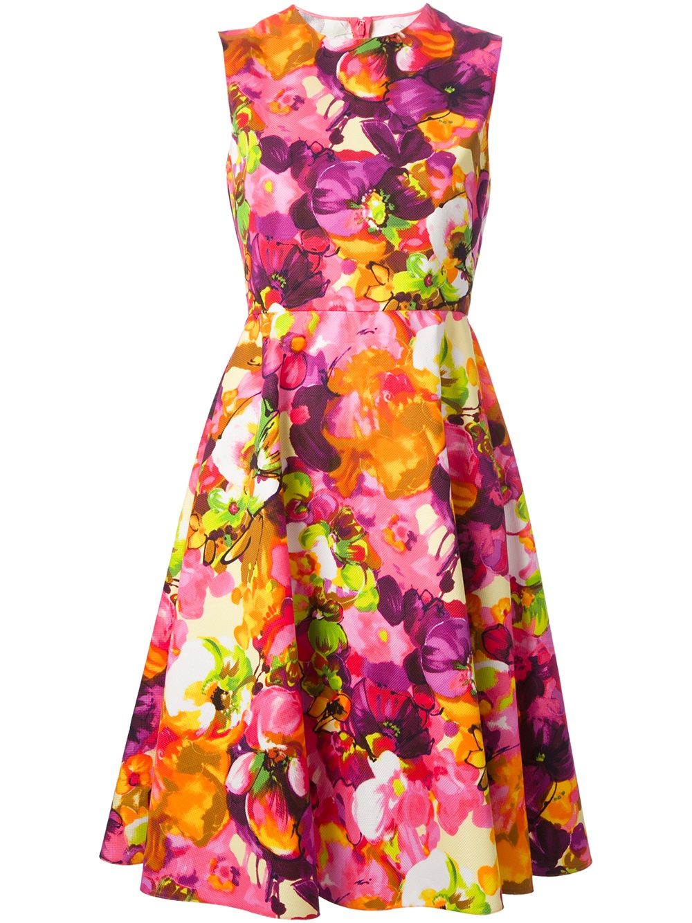 Valentino Floral Print Dress in Multicolor (multicolour) | Lyst