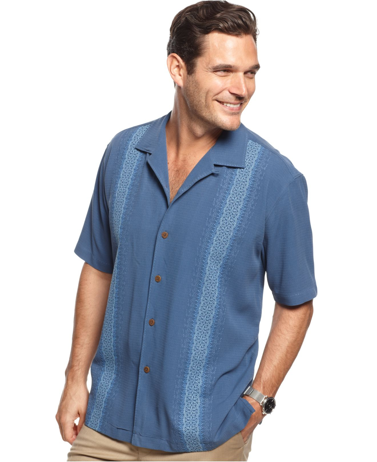 Lyst - Tommy Bahama Just Scroll With It Silk Shirt in Blue for Men