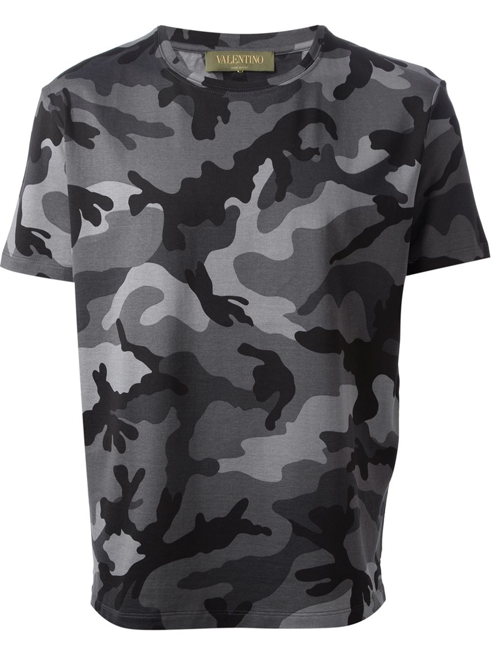 Valentino Camouflage Print Tshirt in Grey (Gray) for Men - Lyst