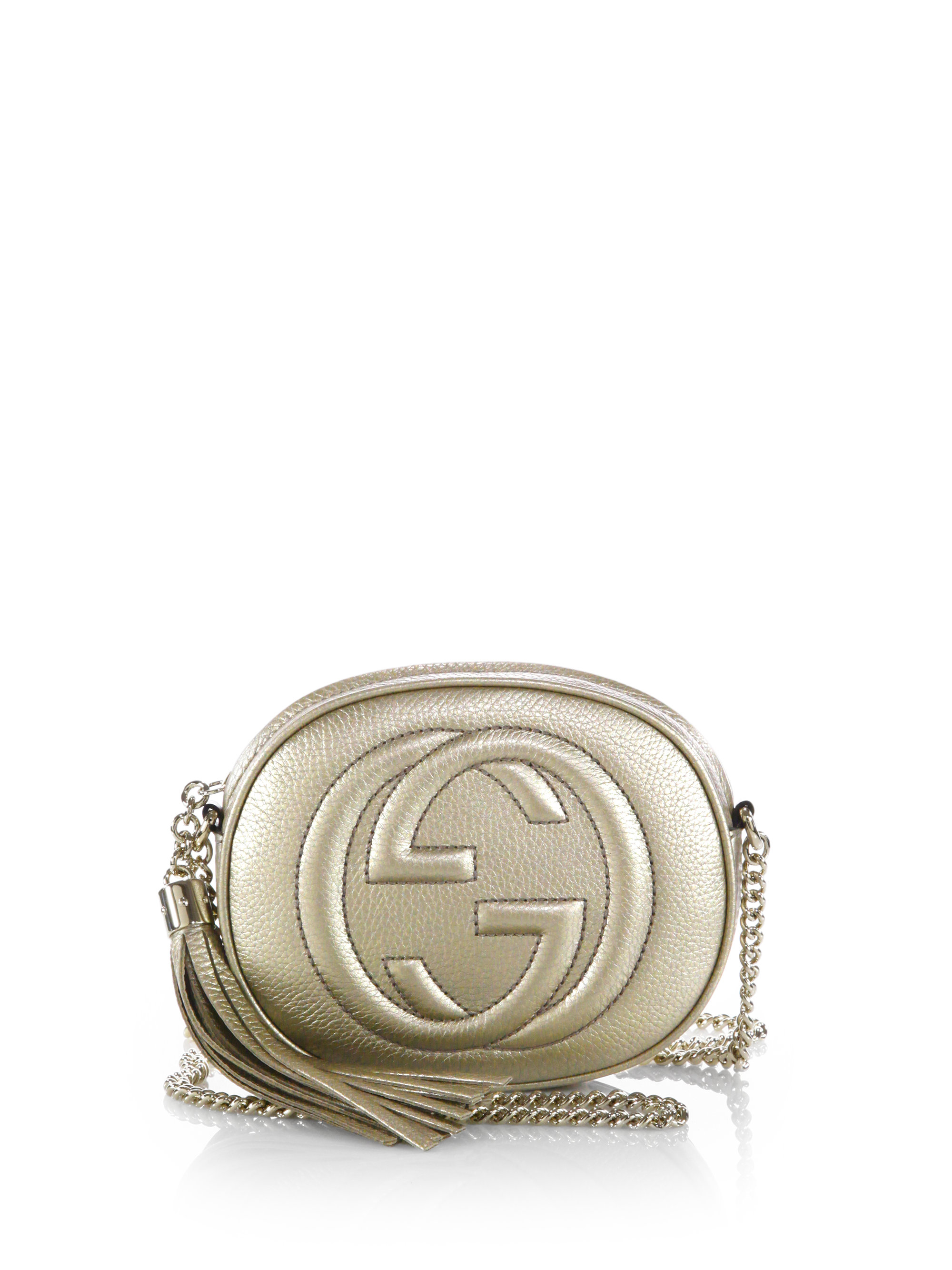 Lyst - Gucci Soho Metallic Leather Mini Chain Bag in Metallic