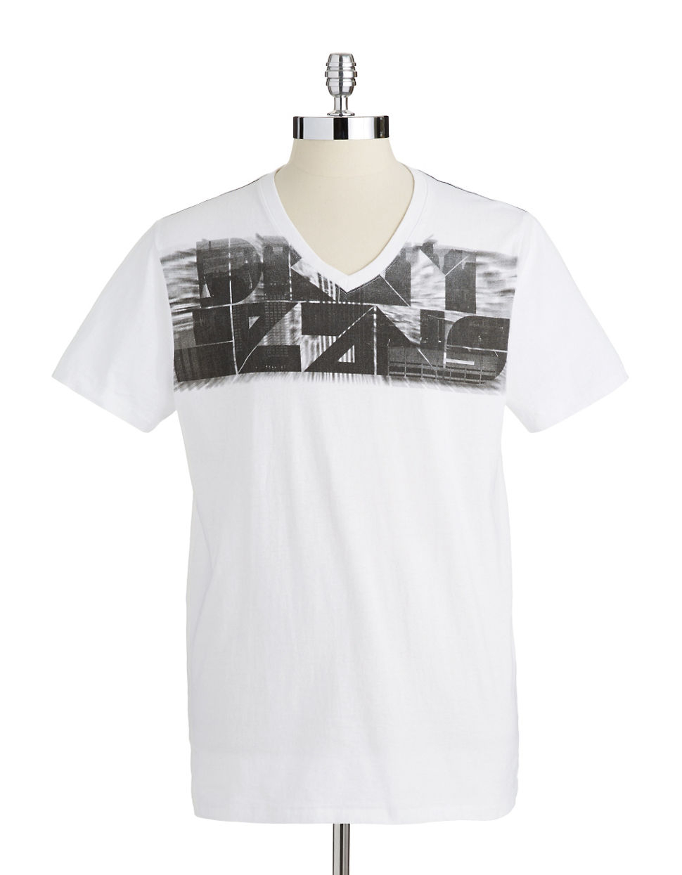 Dkny VNeck Graphic TShirt in White for Men Lyst