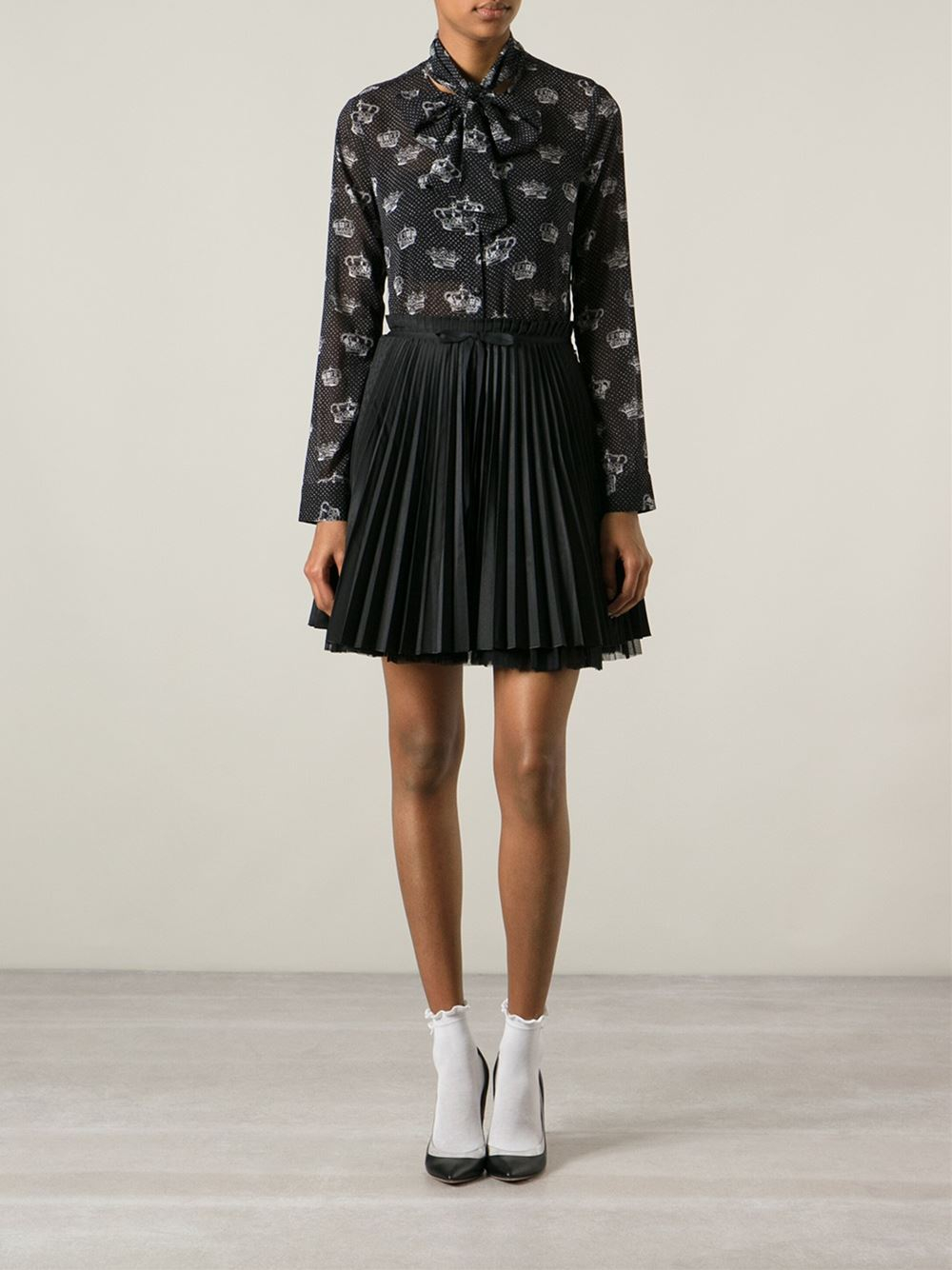 red valentino pleated skirt