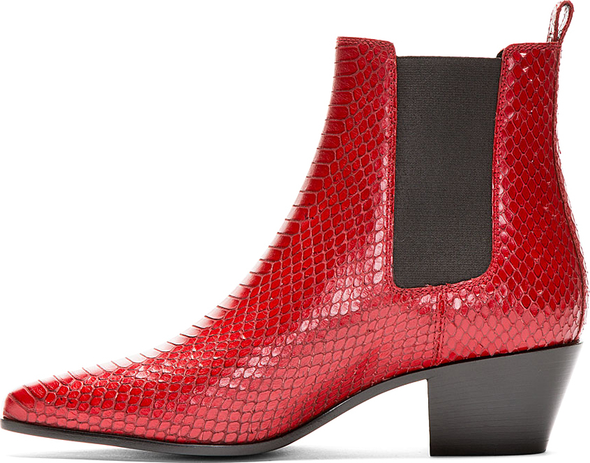 saint laurent snakeskin boots
