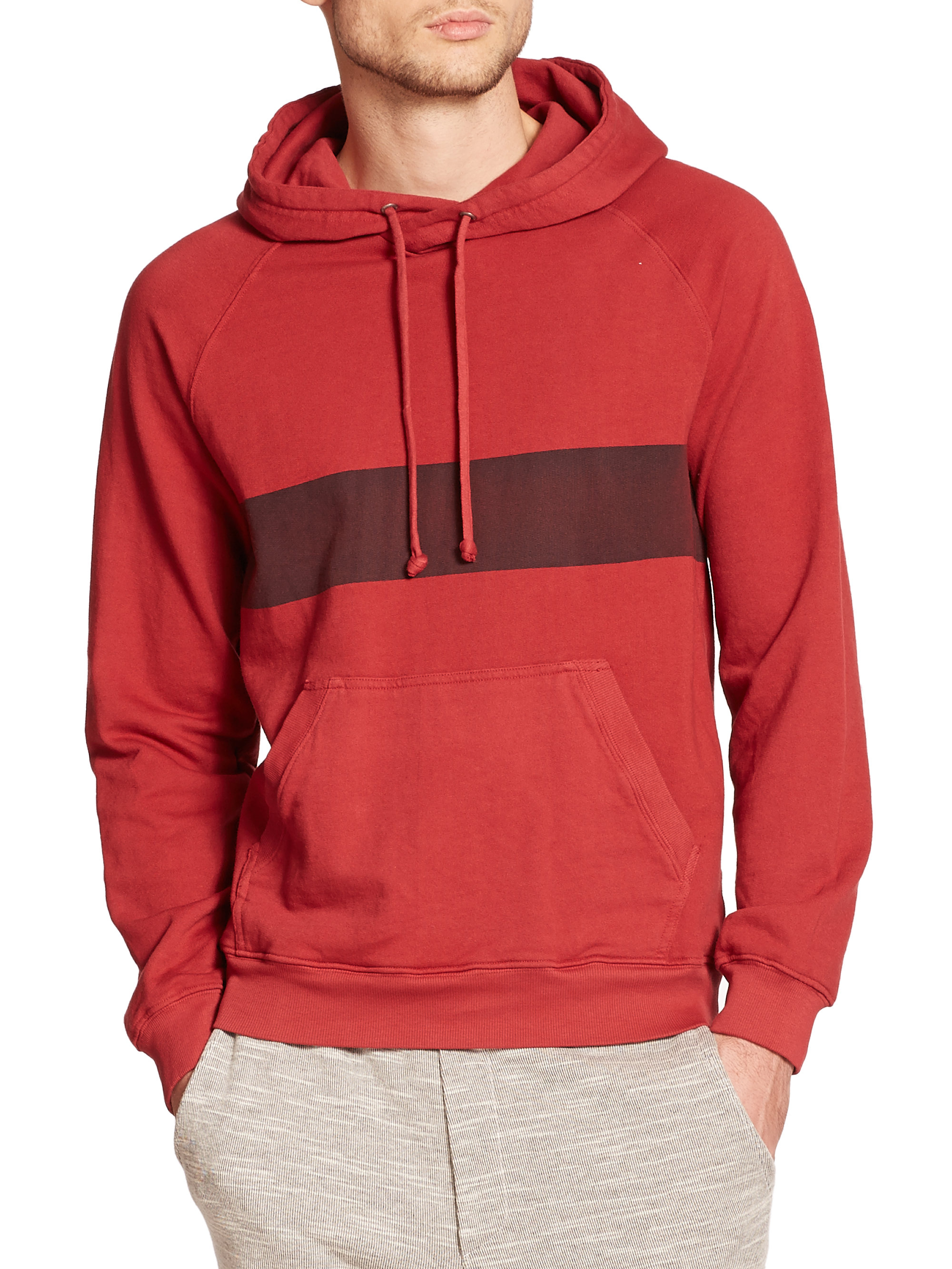 Lyst Splendid Mills Striped Cotton Hoodie in Red for Men