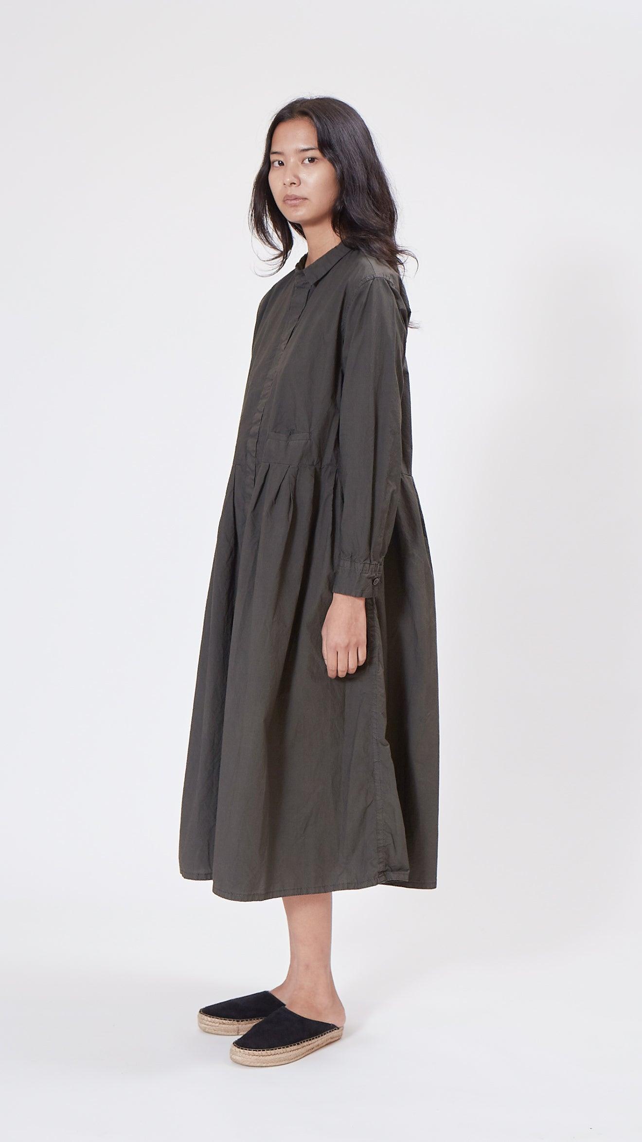Pas De Calais Cotton Typewriter Dress In Charcoal in Gray | Lyst