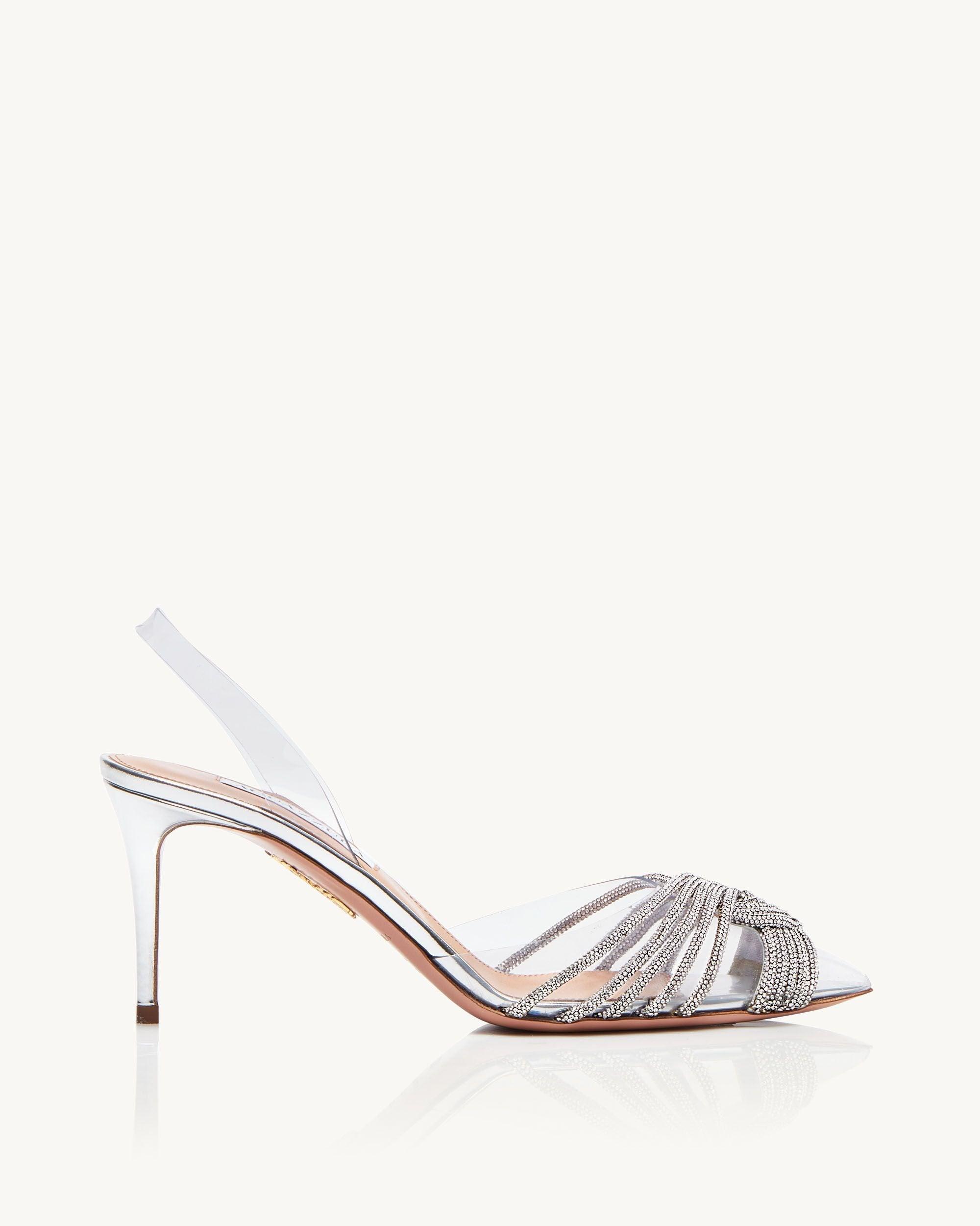 Aquazzura gatsby Sling 75 in White | Lyst