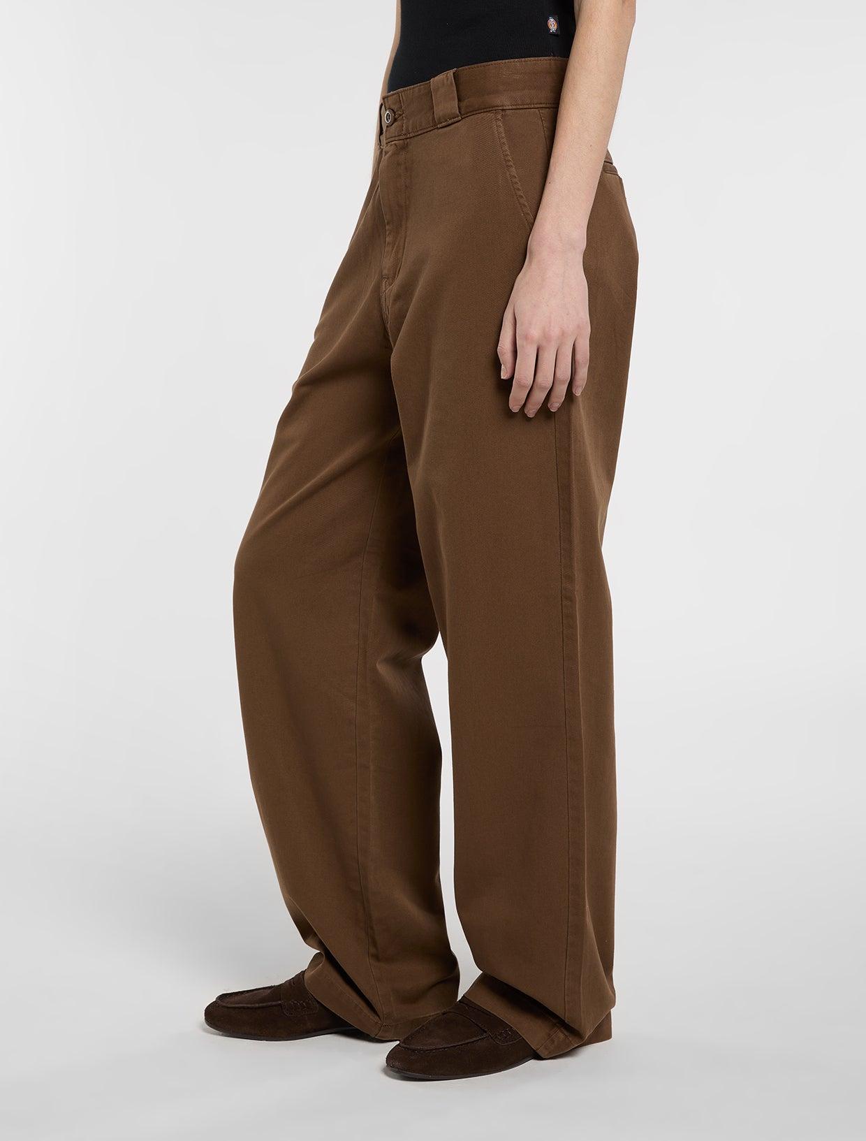 Dickies Pantaloni Da Falegname Donna In Noce Americano A Righe - Vestibilità Dritta Con 7 Tasche