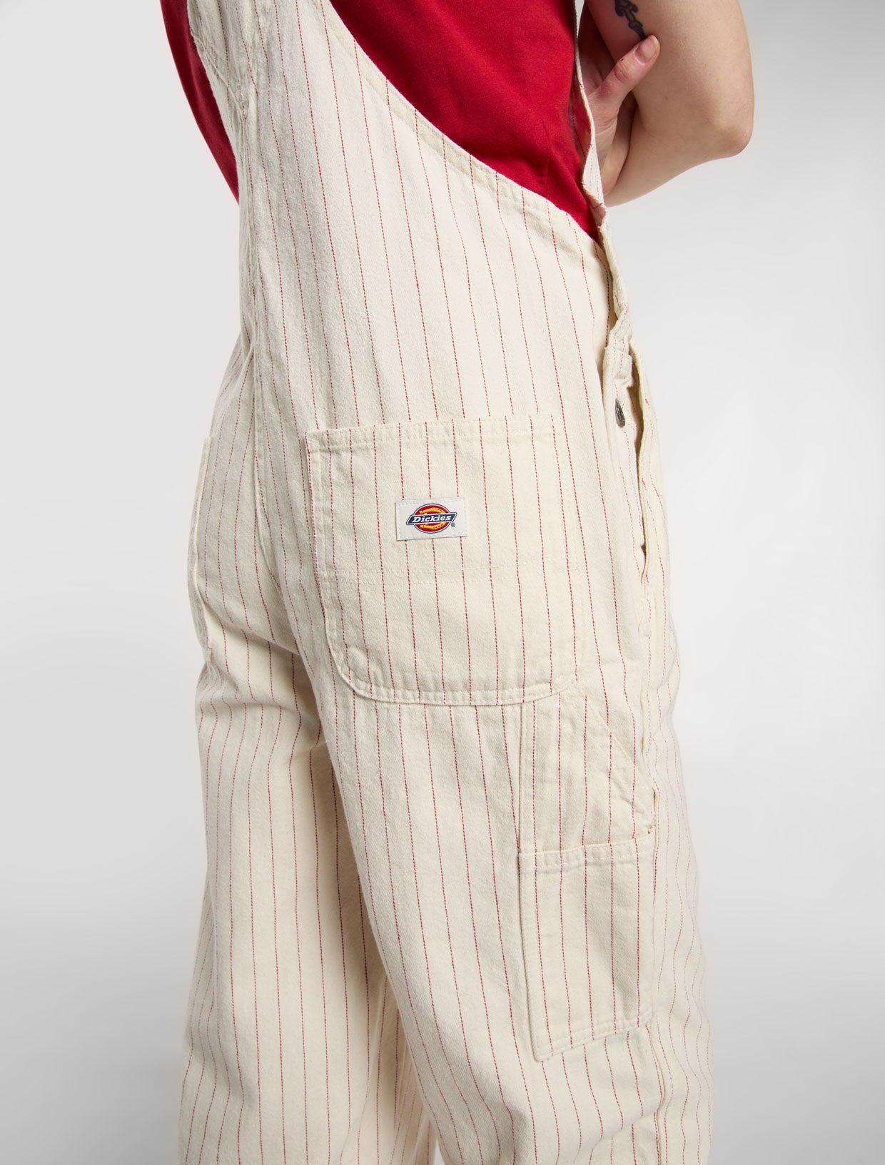 Dickies - Duck - Salopette in tela color bianco sporco con pettorina