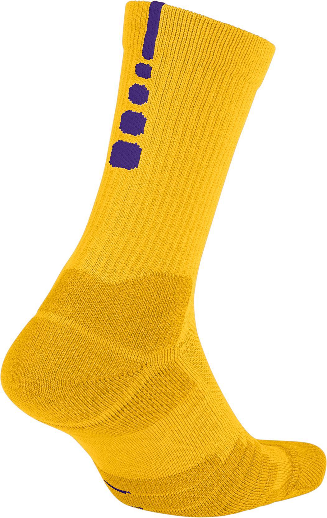 Nike Synthetic Elite Quick Nba Basketball Crew Socks in Yellow/Purple ( Yellow) for Men - Lyst