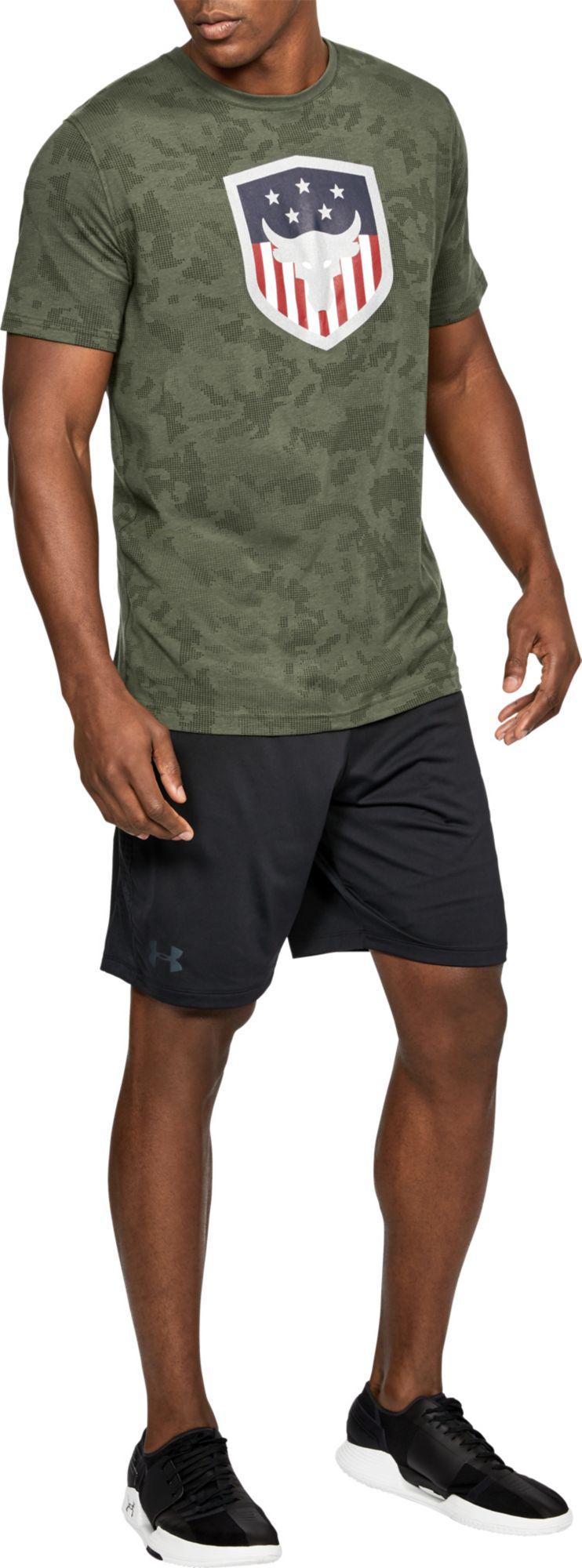 Download Under Armour Cotton Project Rock Bull Shield Graphic T ...