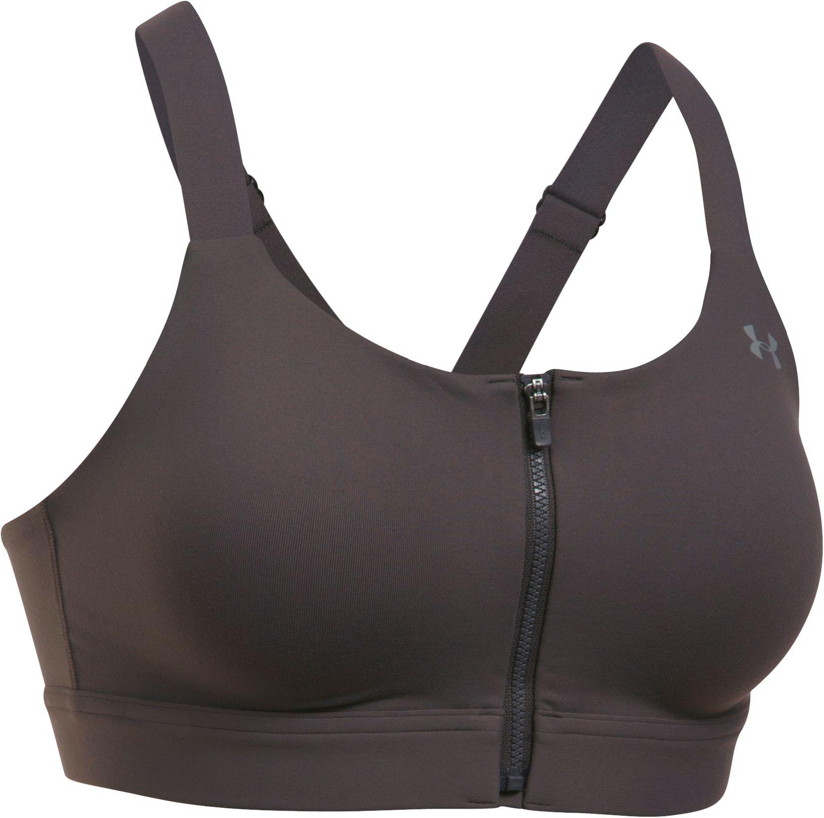 Under Armour Eclipse Zip Front Highimpact Sports Bra in Charcoal (Gray