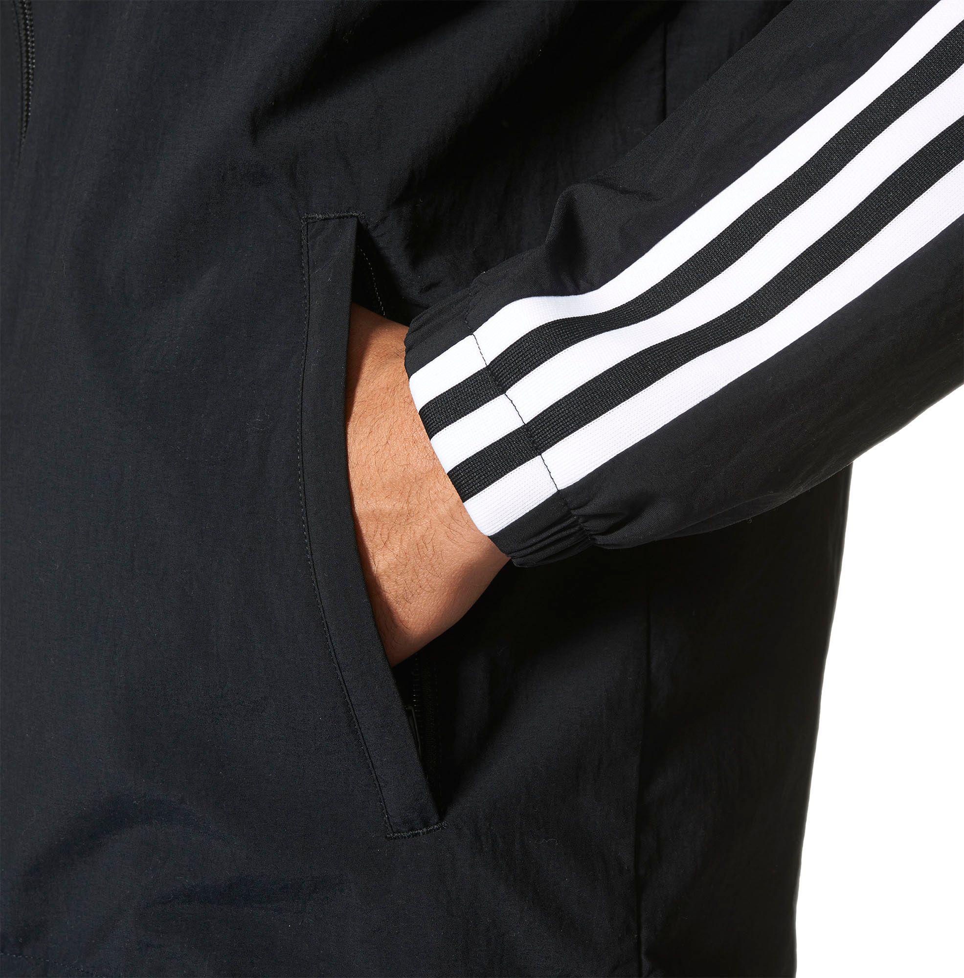 adidas originals windbreaker jacket with 3 stripes in black
