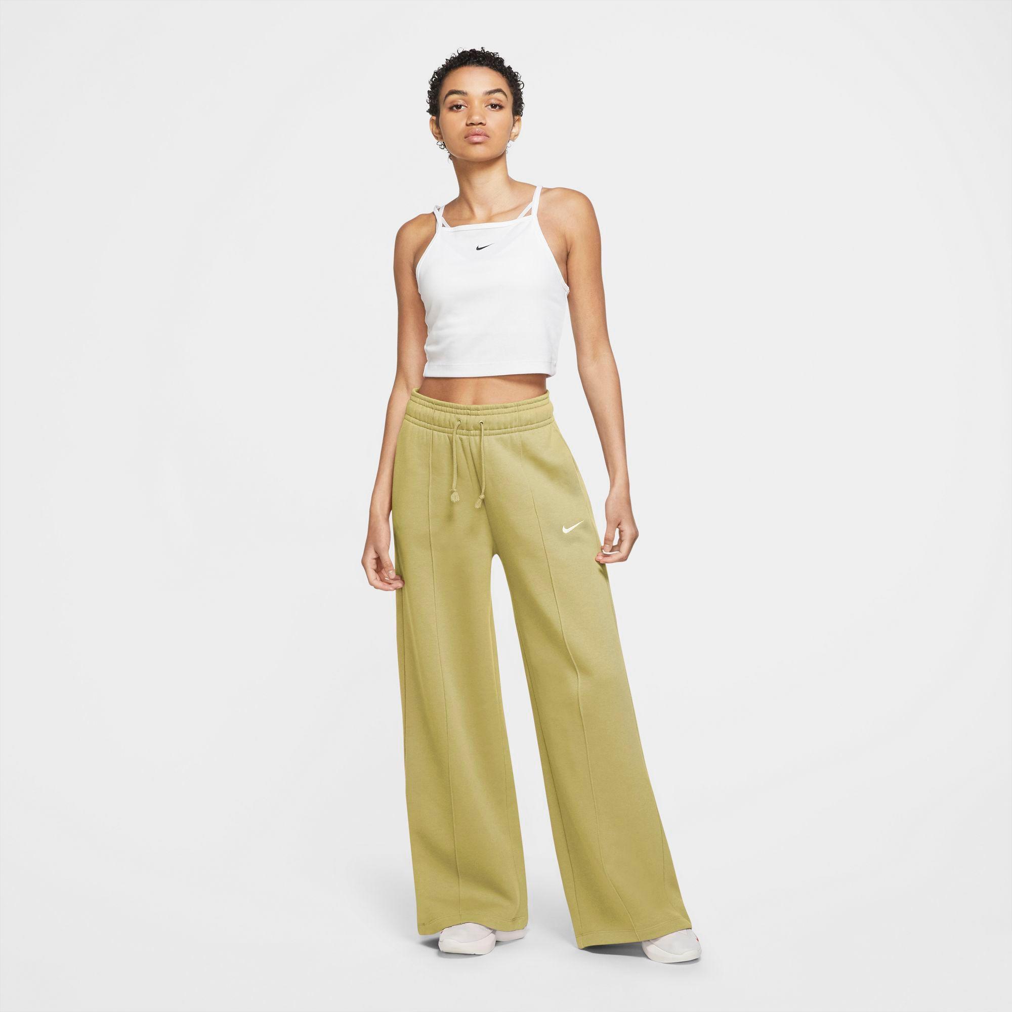 nike fleece wide leg pants