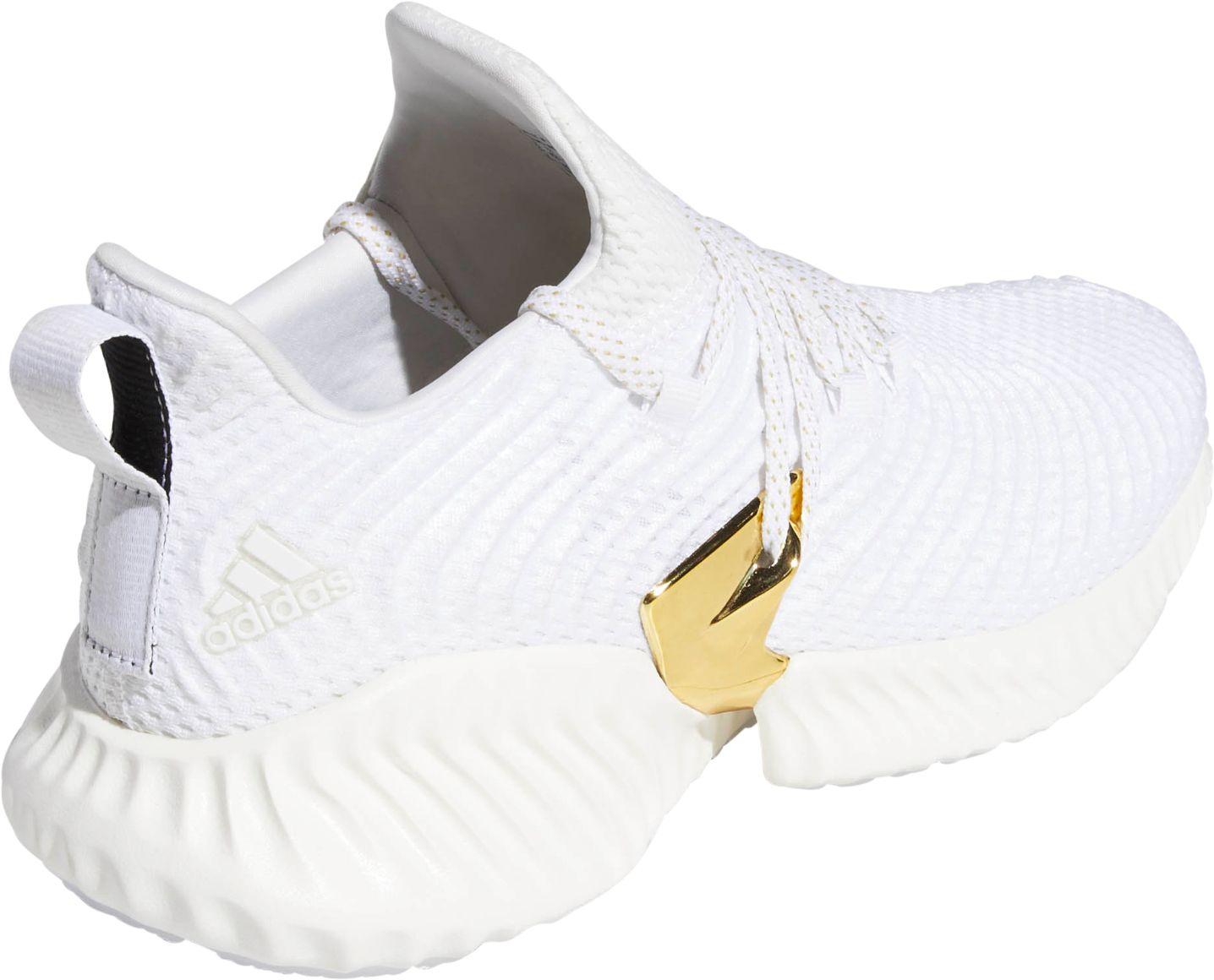 adidas men's alphabounce instinct white and gold