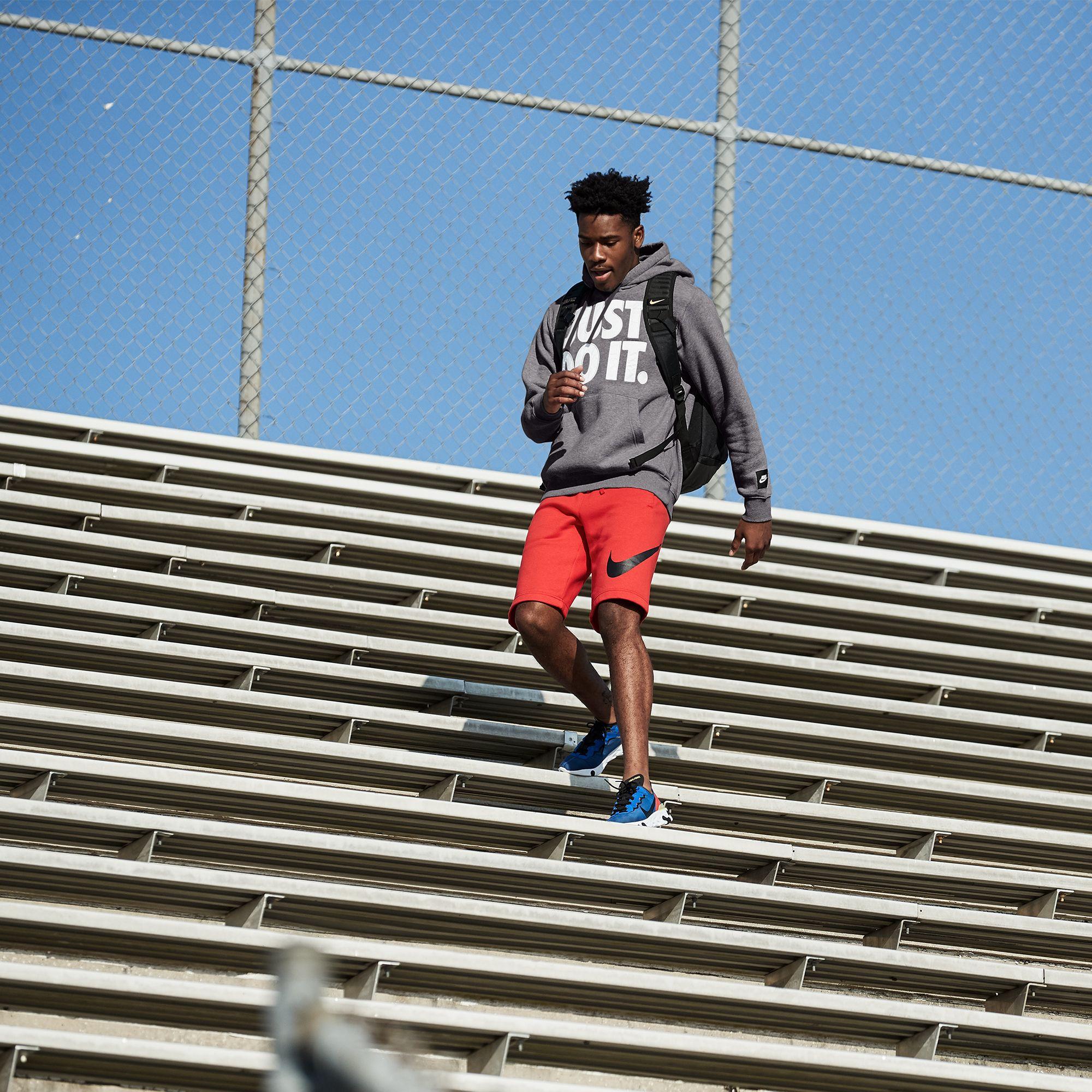 pink tech fleece shorts